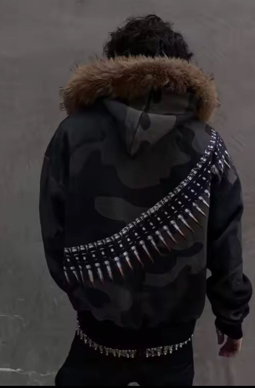 Other Fashion Punk Y2K Goth Grunge River Bullet Fur Hoodies Size US L / EU 52-54 / 3 - 4 Thumbnail