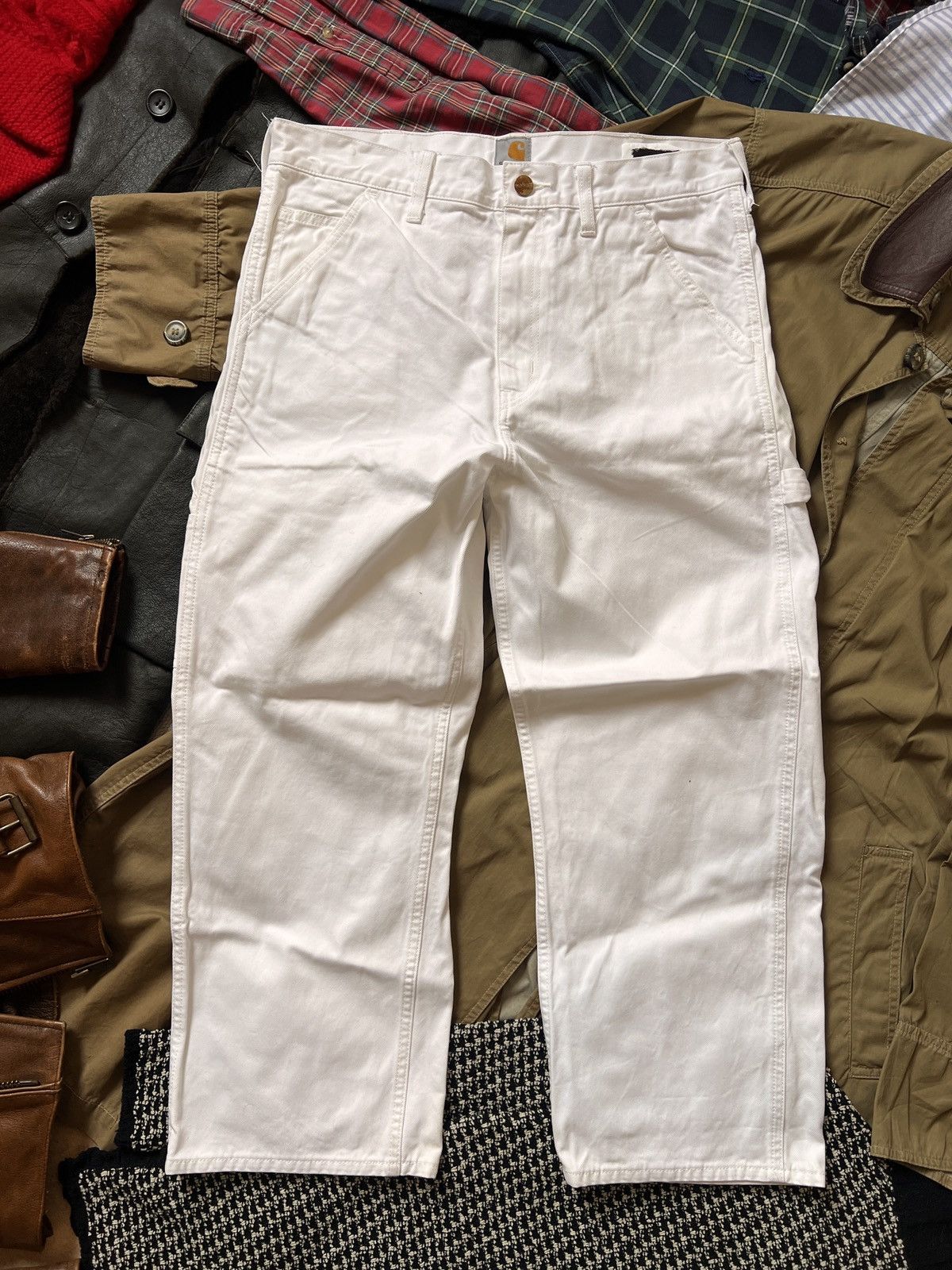 Carhartt × Junya Watanabe Junya Watanabe Carhartt Work White Denik Pants Joggers Size US 30 / EU 46 - 5 Thumbnail