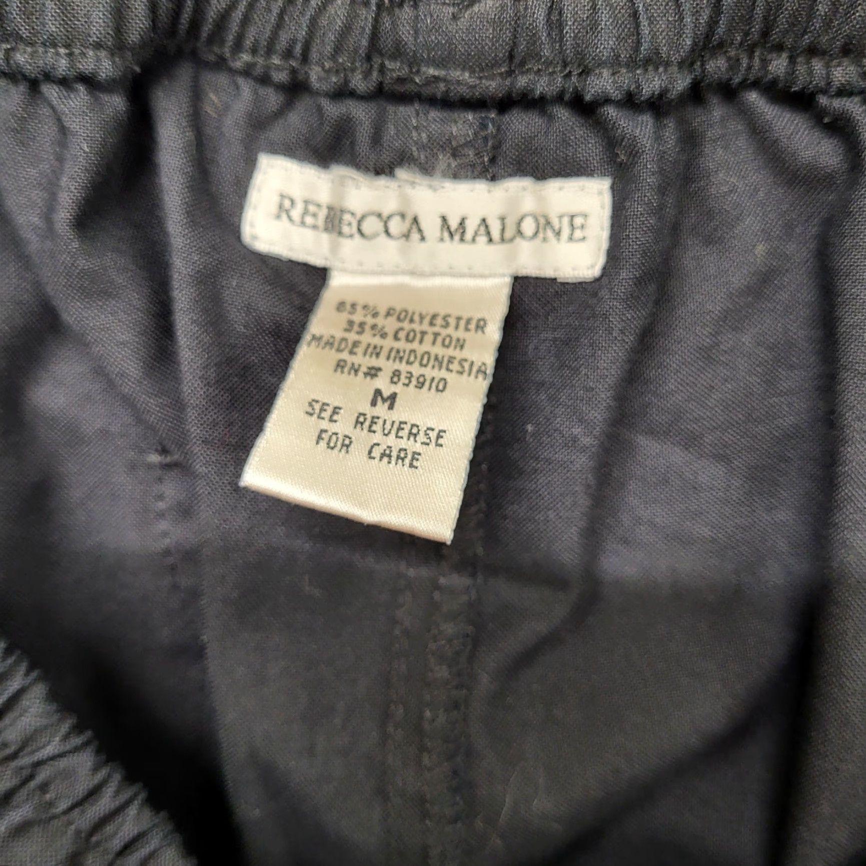Vintage Rebecca Malone Capri Women's Medium Pull-On Pants Black Preppy College Cute | Regular Straight Leg Pants Size 32" / US 10 / IT 46 - 2 Thumbnail