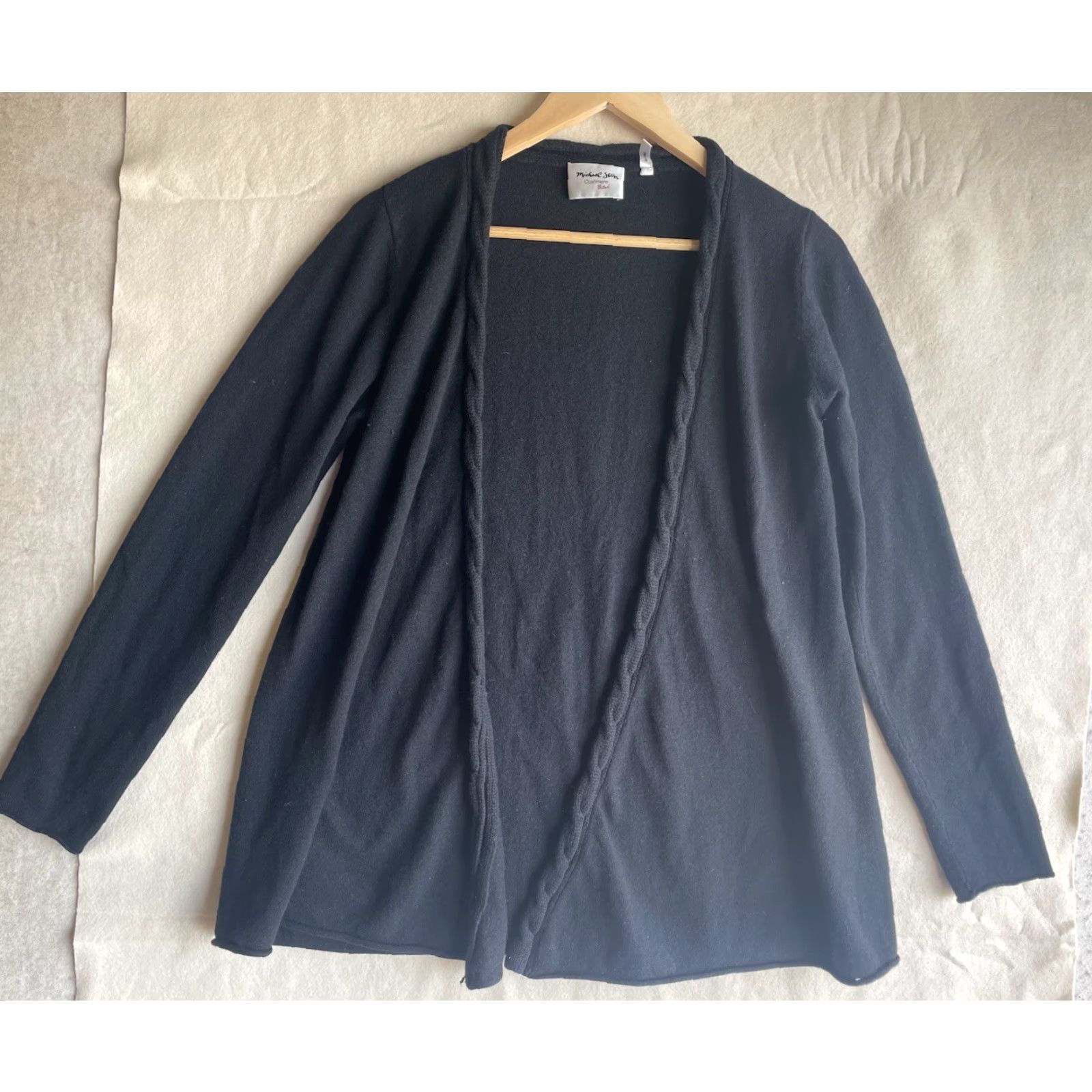 Michael Stars Michael Stars Women Cardigan Sweater Open Black Cashmere Wool One Size M/L Regular Set Size M / US 6-8 / IT 42-44 - 2 Thumbnail