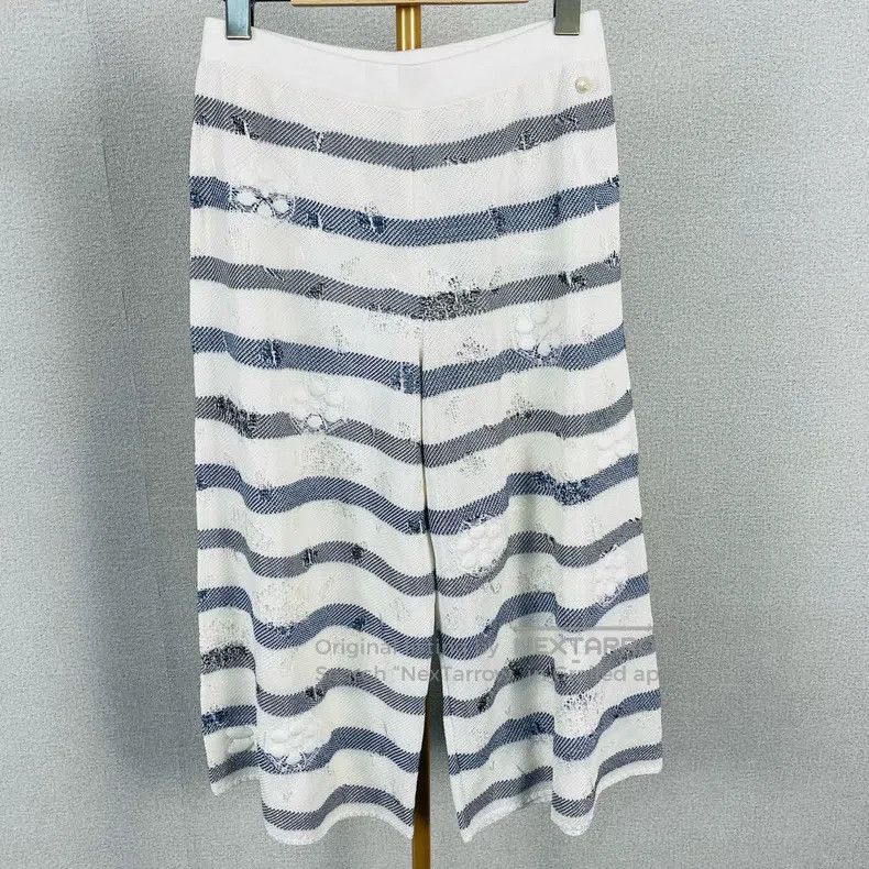 Chanel Chanel Camelia striped wide-leg trousers Size 25" / US 0 / IT 36 - 1 Thumbnail
