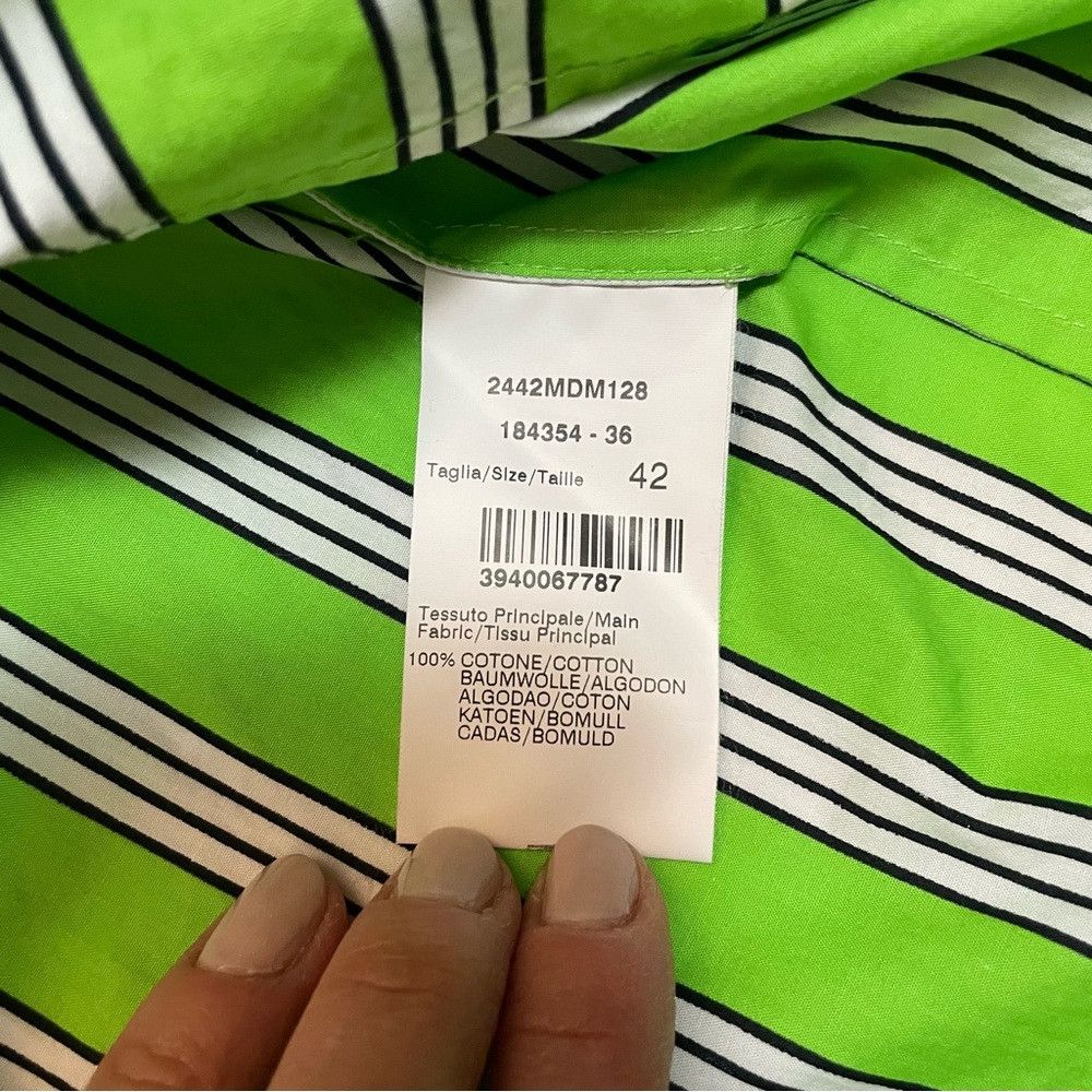 MSGM New MSGM Neon Striped Ruffle Cotton One Shoulder Top Blouse Size M / US 6-8 / IT 42-44 - 7 Thumbnail