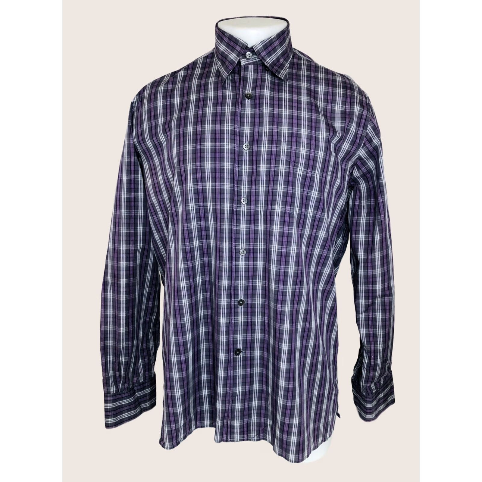 Canali CANALI Shirt Plaid Multicolor Mens Lg. Button-Up Long Sleeve Made in Italy Adult Large Size US L / EU 52-54 / 3 - 1 Thumbnail