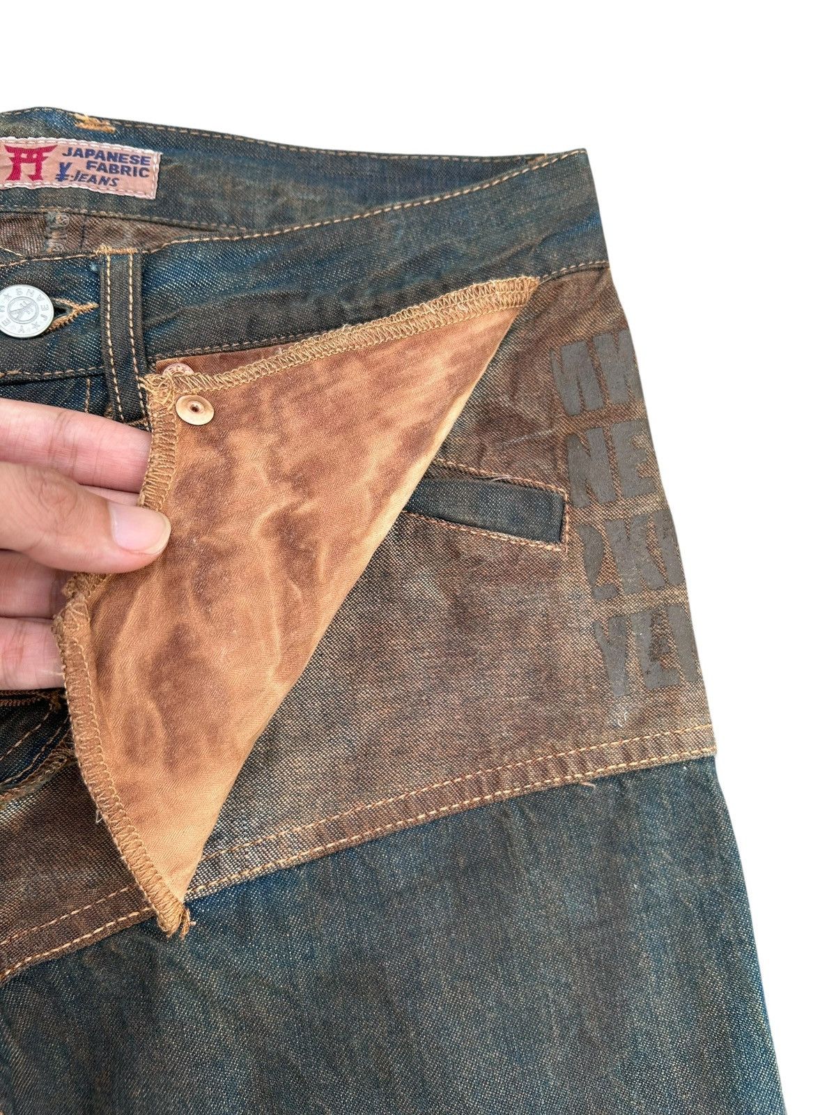 Kapital VINTAGE MICHIKO KOSHINO YEN RUSTY BUCKLE BACK DENIM JEANS Size US 27 - 13 Thumbnail