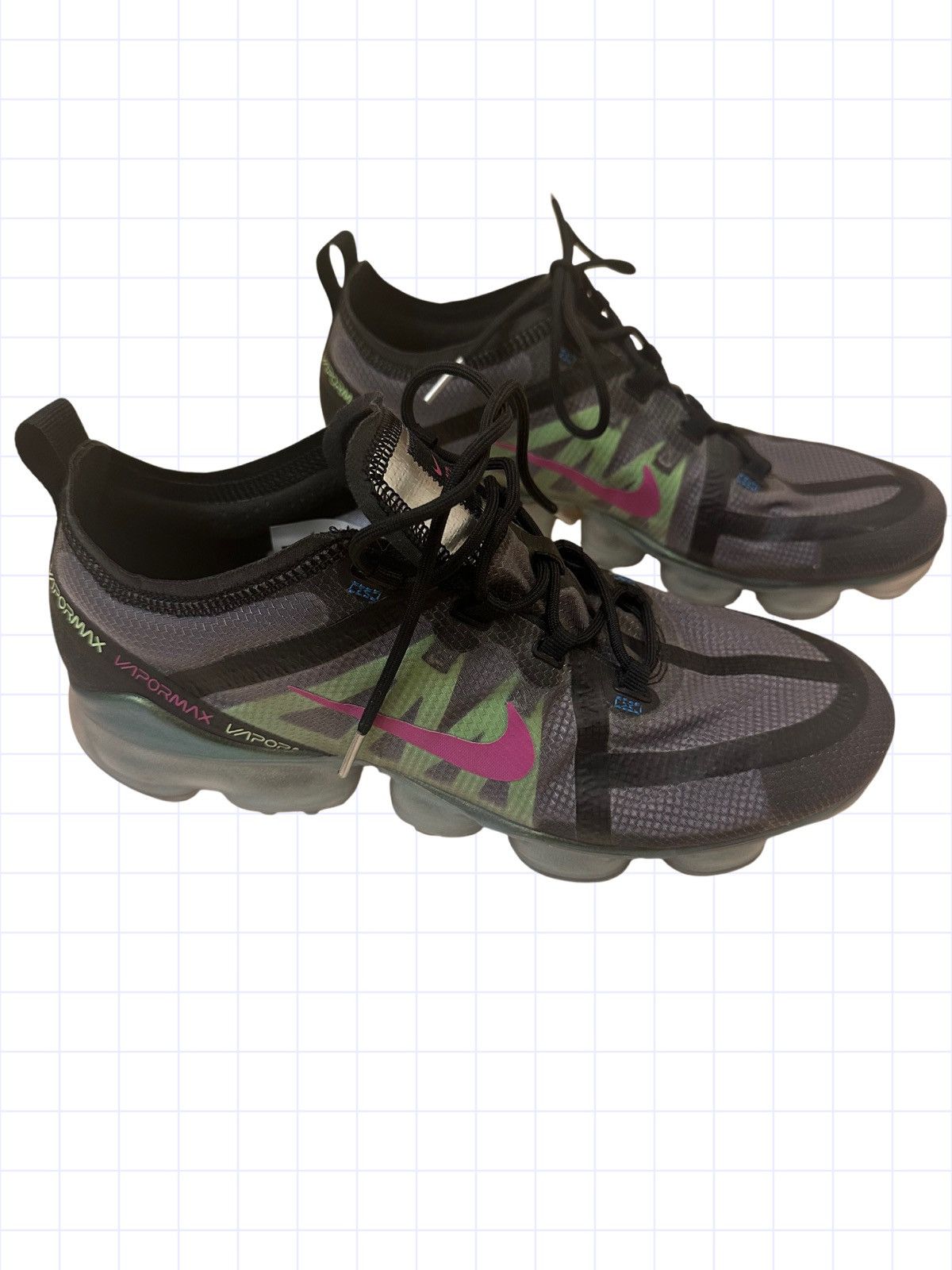 Nike Nike Air VaporMax 2019 PRM black green pink 9.5 running shoe Size US 9.5 / EU 42-43 - 2 Thumbnail