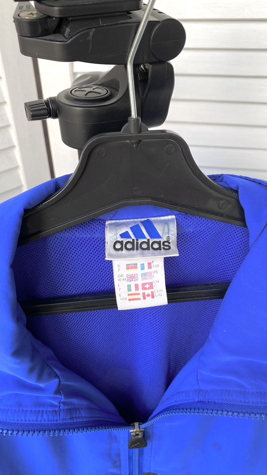 Adidas × Vintage Vintage Adidas Track Retro Jacket Back Big Logo 90s Blue Size US L / EU 52-54 / 3 - 6 Thumbnail