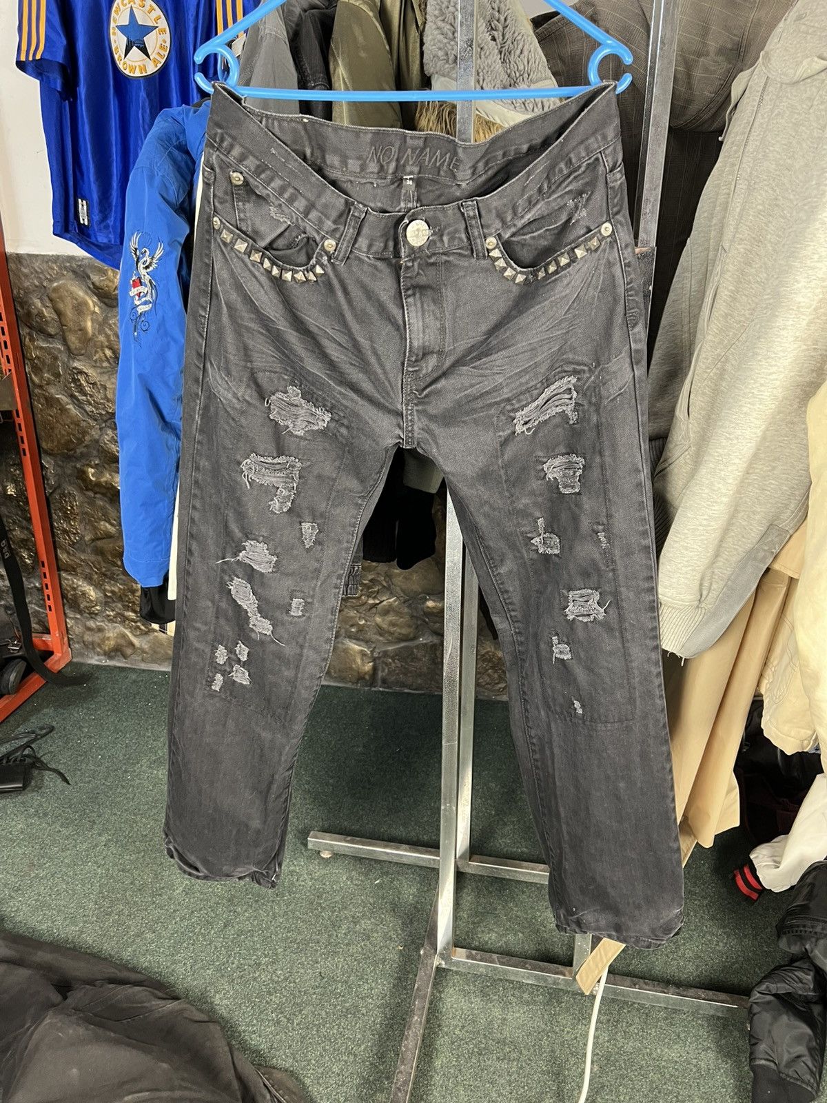 Japanese Brand Japanese PUNK OPIUM Studded Spikes BOOTCUT GOTHIC JEANS Y2k Size US 34 / EU 50 - 2 Thumbnail