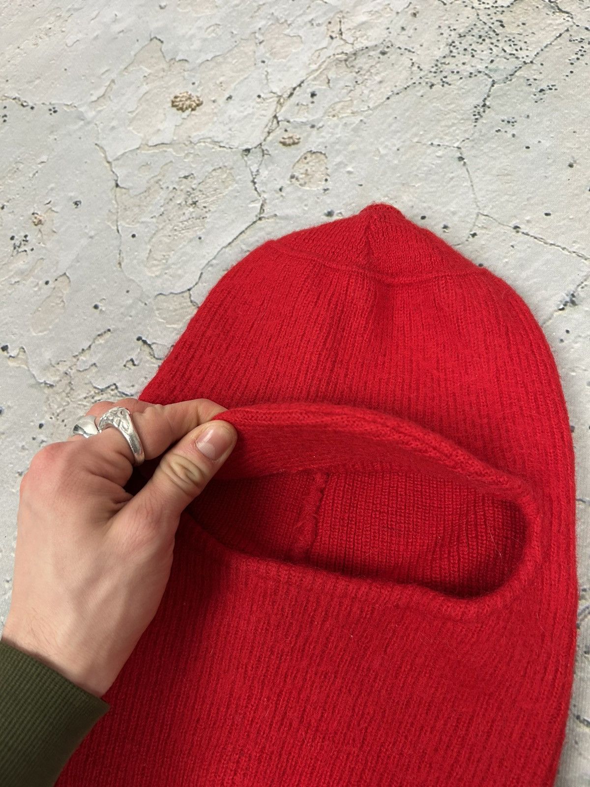 Vintage Vintage Red Balaclava Winter Wool Made in France 90s 80s Size ONE SIZE - 3 Thumbnail