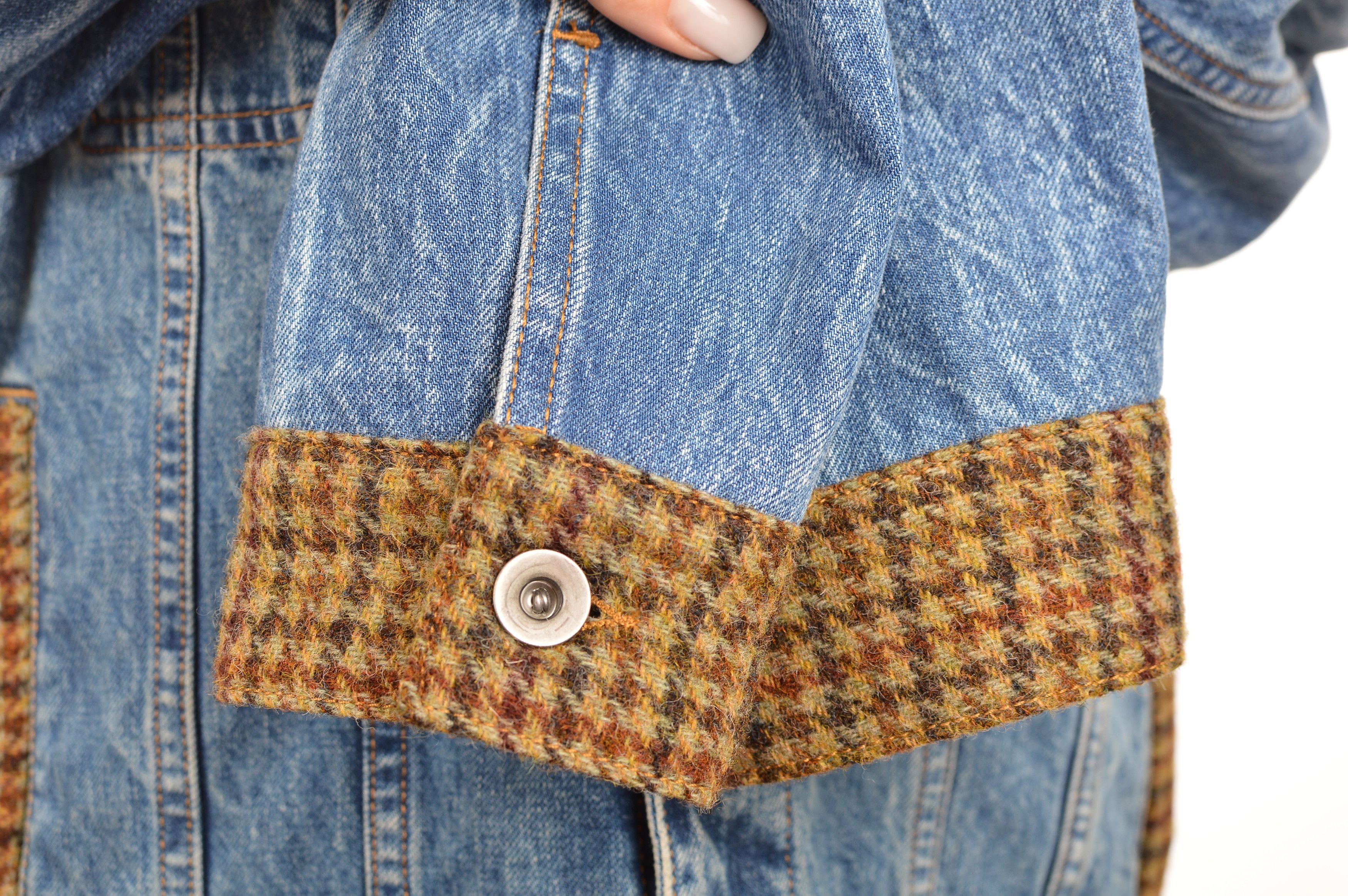 Vintage Mauro Grifoni Denim / Tweed Jean Jacket Size US M / EU 48-50 / 2 - 4 Thumbnail