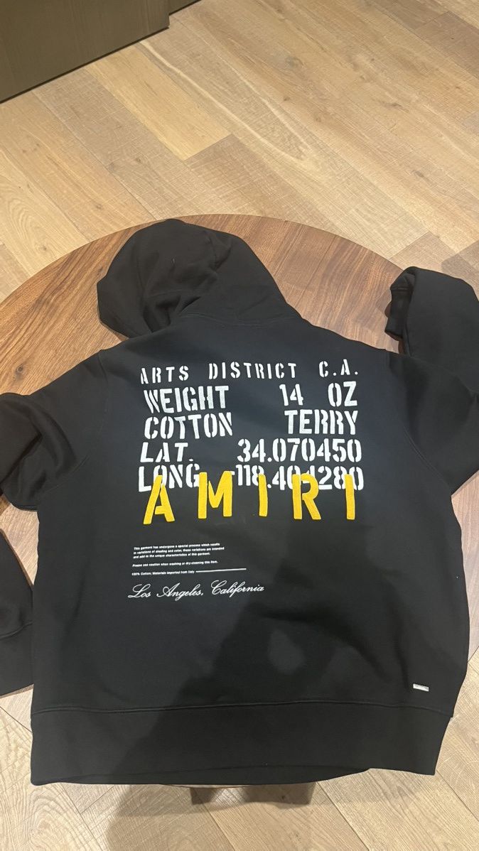 Amiri AMIRI Military Specs Stencil Hoodie Black Size US L / EU 52-54 / 3 - 2 Thumbnail
