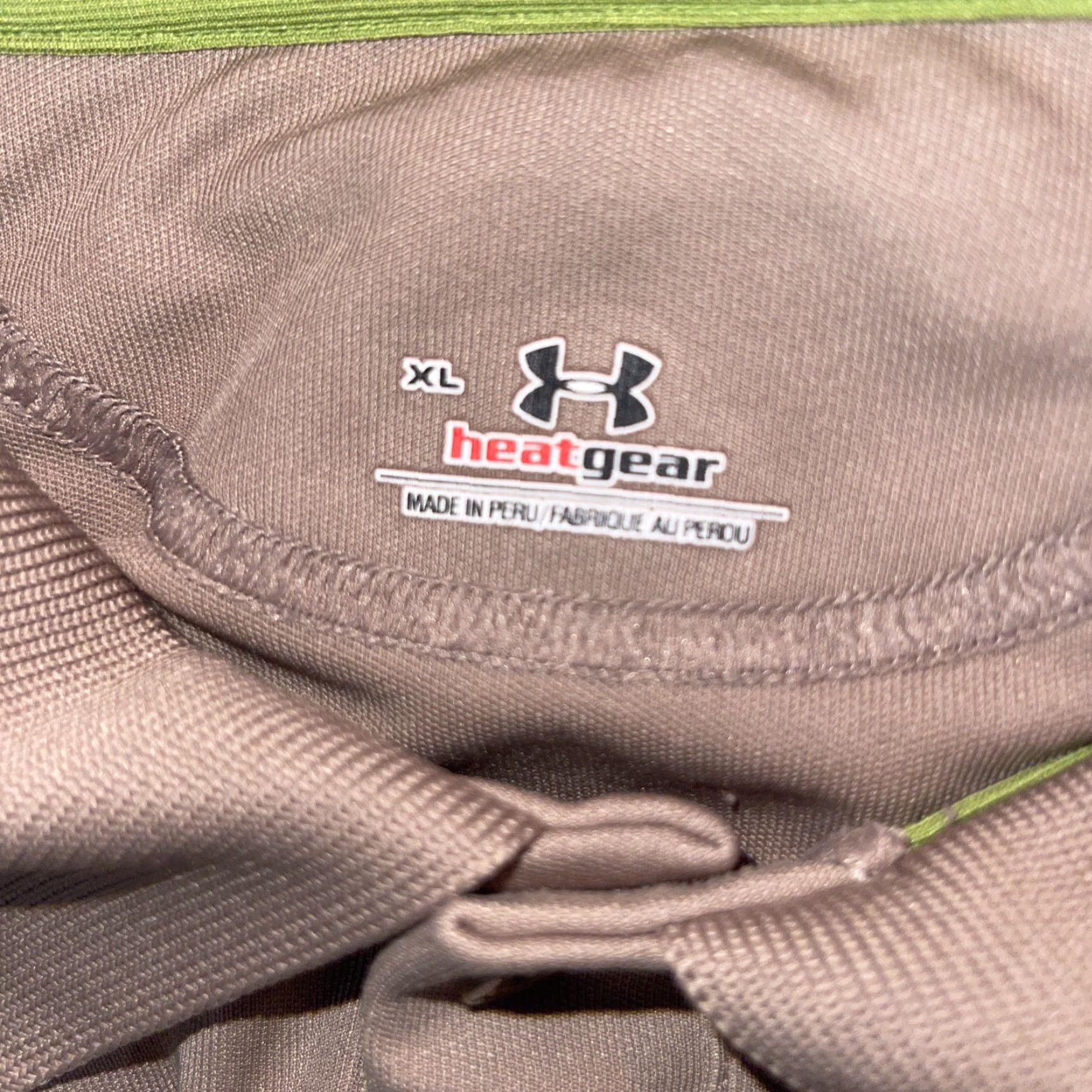 Under Armour Under Armour Polo Shirt Men XL Short Sleeve Stretch HeatGear Golf Tan Beige Lime Green Size US XL / EU 56 / 4 - 2 Thumbnail