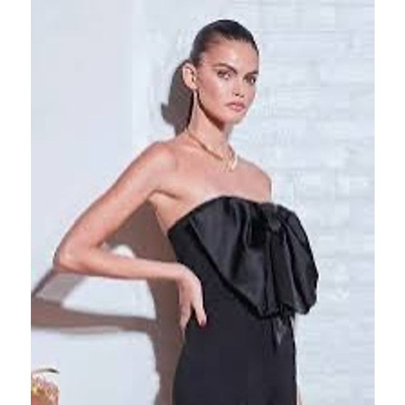 Fleur du Mal Fleur du Mal Bow Tie Jumpsuit black wool size 2 Size 26" / US 2 / IT 38 - 3 Thumbnail