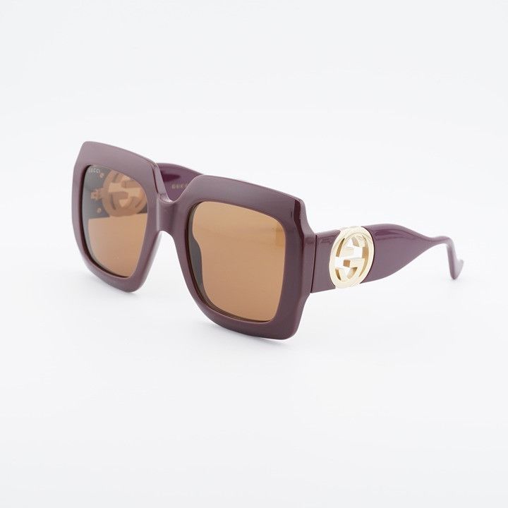 Gucci Gucci GG1022S 007 Sunglasses Brown Square Frame Size ONE SIZE - 1 Thumbnail