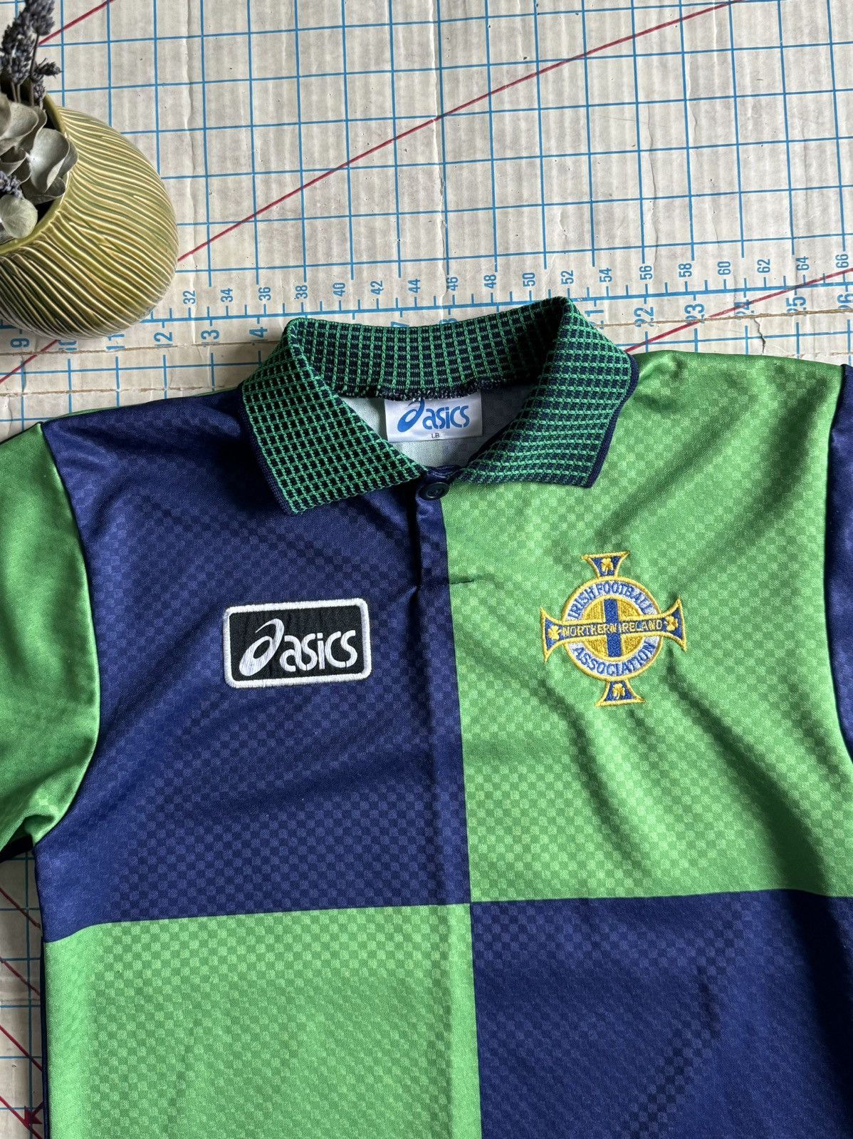 Asics Vintage ASICS Irish Football Association Jersey Green Size US XS / EU 42 / 0 - 3 Thumbnail