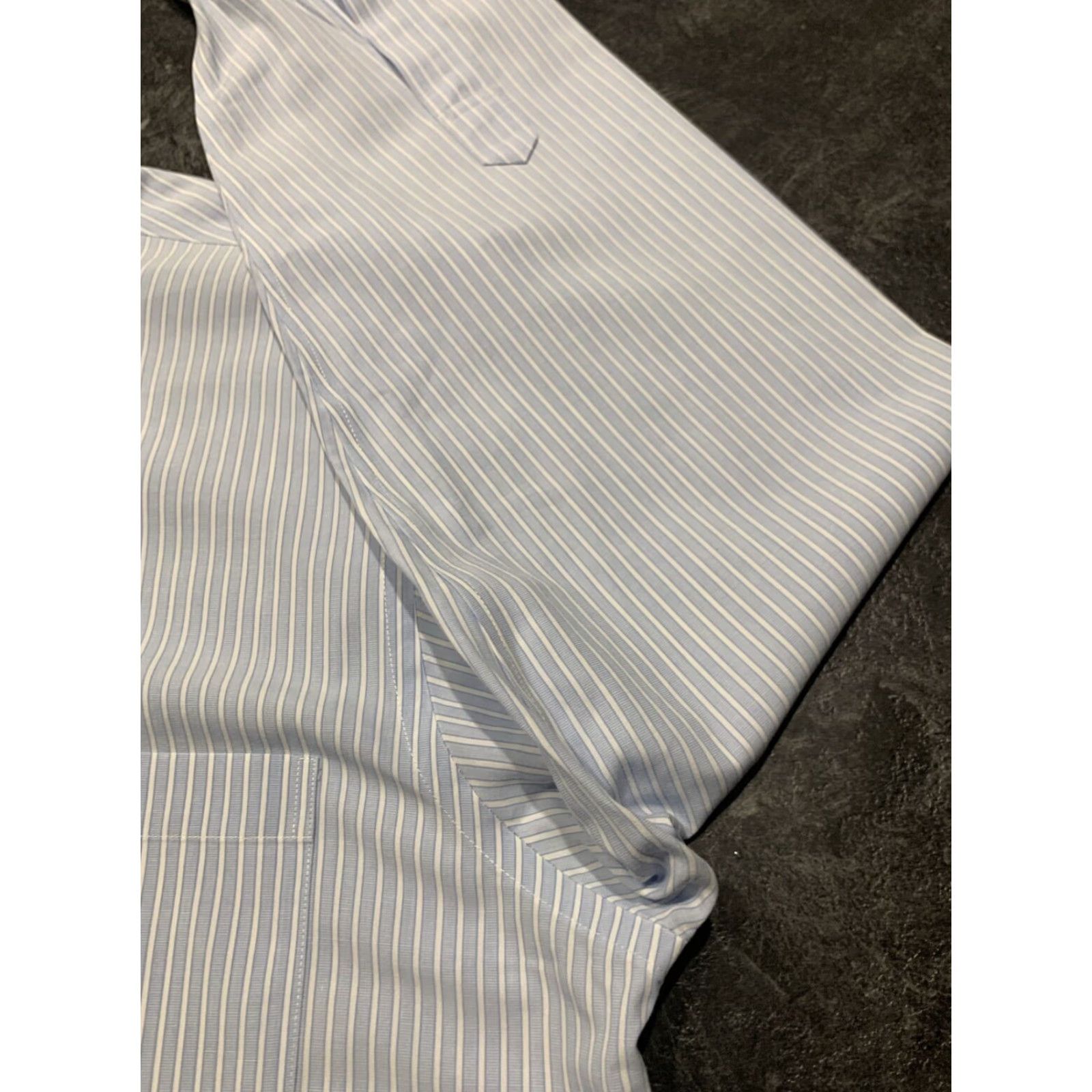 Brooks Brothers VINTAGE Brooks Brothers Dress Shirt Men 15.5 Slim Fit Long Sleeve Button-Front Blue White Stripe Cotton Size 40R - 3 Thumbnail