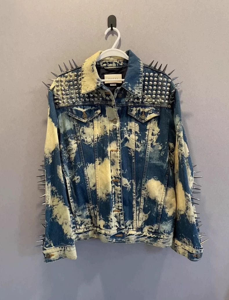 Gucci Gucci 17ss show heavy metal long rivet punk denim jacket Size US XS / EU 42 / 0 - 1 Thumbnail