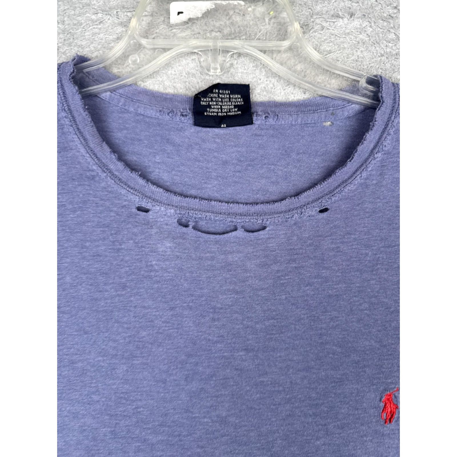 Polo Ralph Lauren Polo Ralph Lauren Shirt Mens 2XL Blue Long Sleeve Cotton Crew Logo Distressed Size US XXL / EU 58 / 5 - 7 Thumbnail