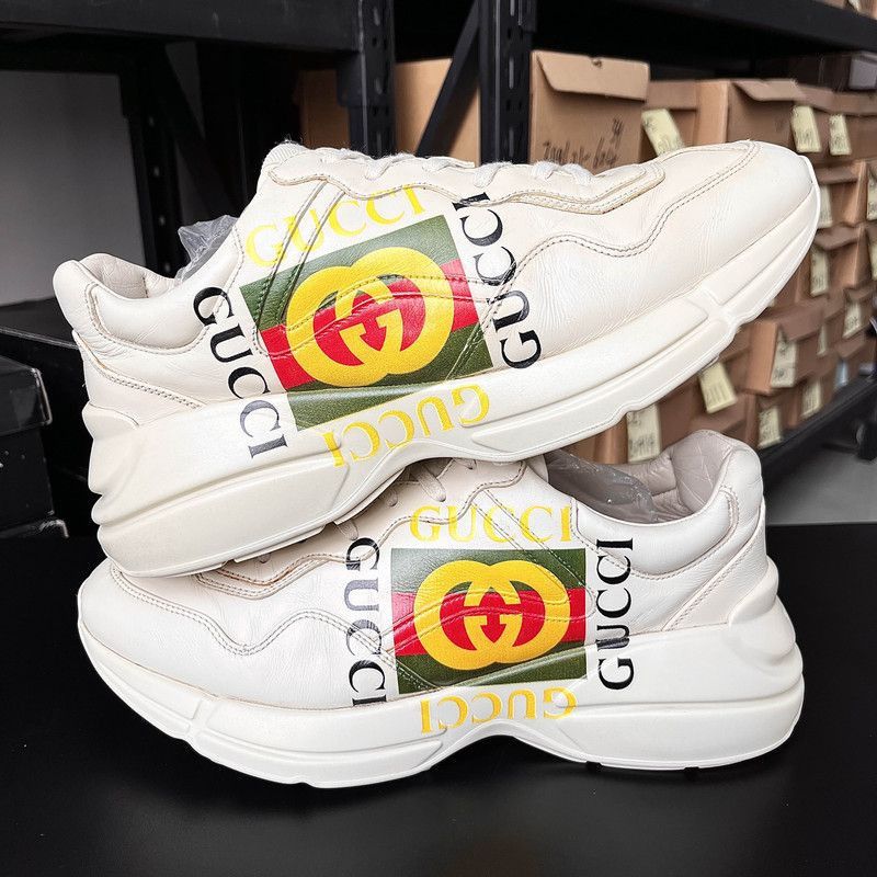 Gucci Gucci Rhyton Logo Cream Dad Sneakers - Size US 10.5 / EU 43-44 - 2 Thumbnail