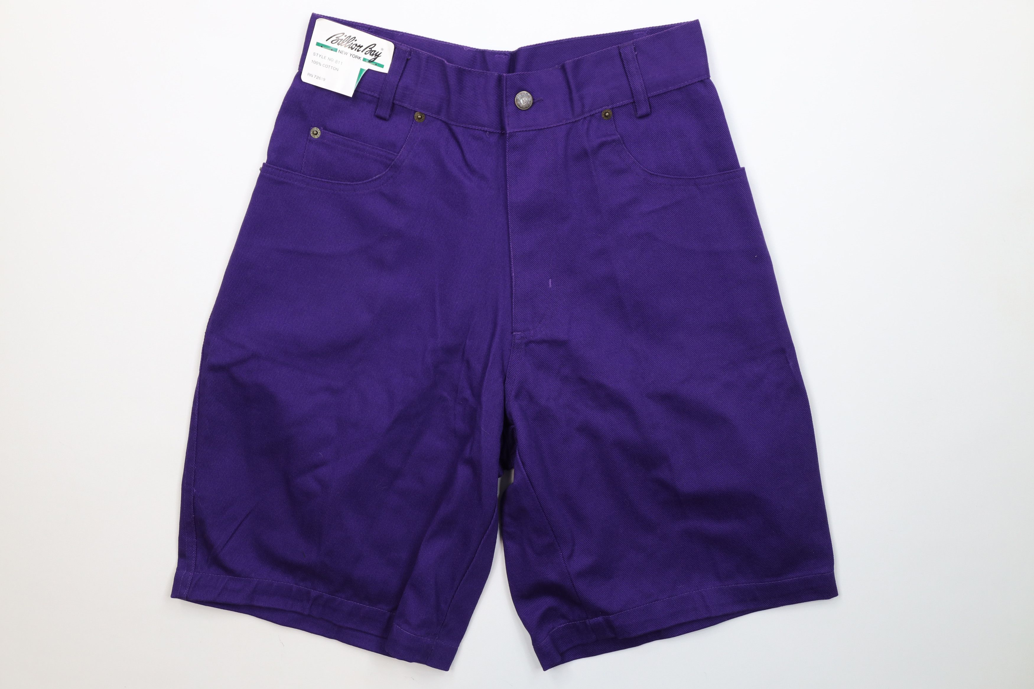 Vintage Deadstock Vintage 90s Streetwear Denim Jean Shorts Purple Size US 30 / EU 46 - 1 Thumbnail