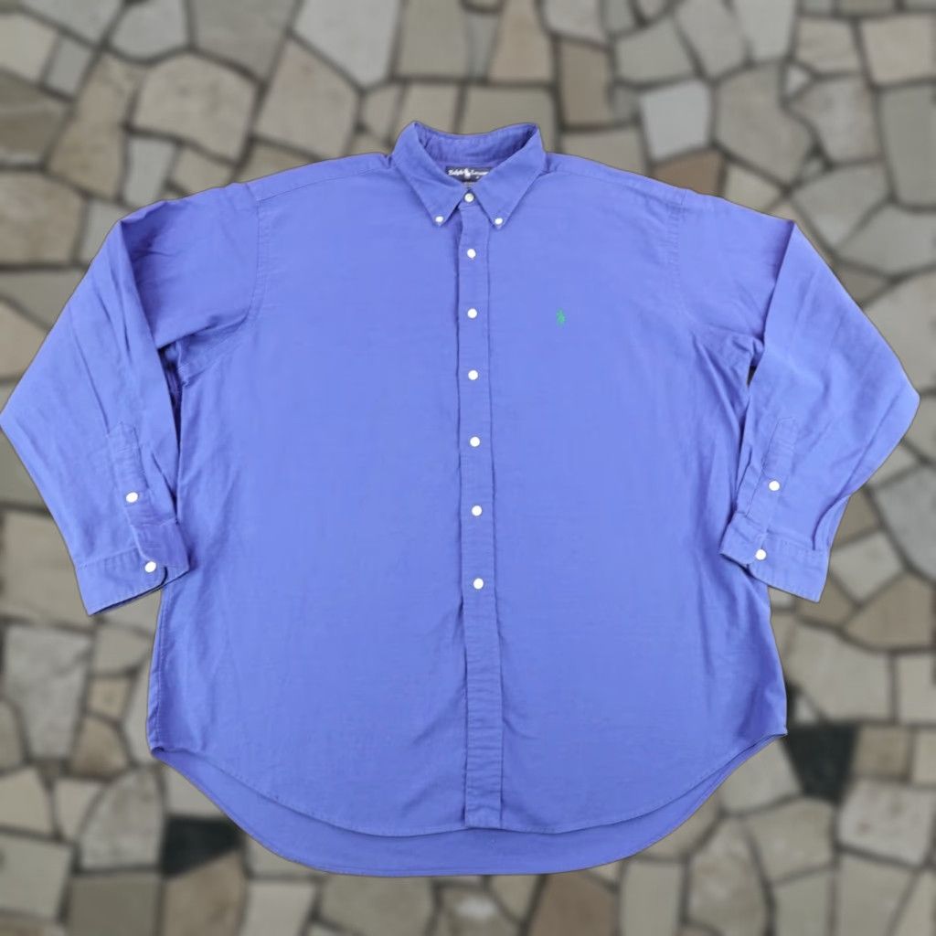 Ralph Lauren Vintage Ralph Lauren Shirt Men 2XL XXL Blue Blake Button Up Green Pony Twill Y2K Size US XXL / EU 58 / 5 - 1 Thumbnail