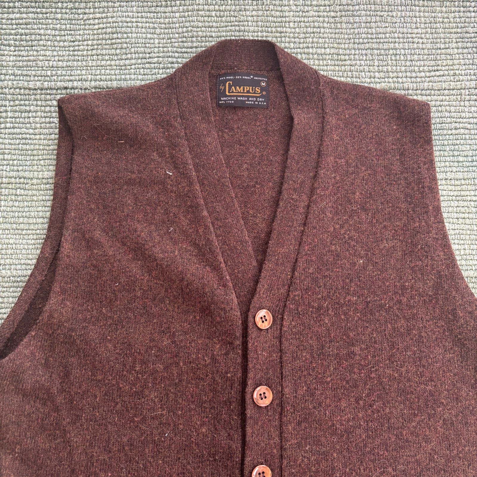 Vintage True vintage 60s brown Campus knit sweater vest Size US M / EU 48-50 / 2 - 2 Thumbnail