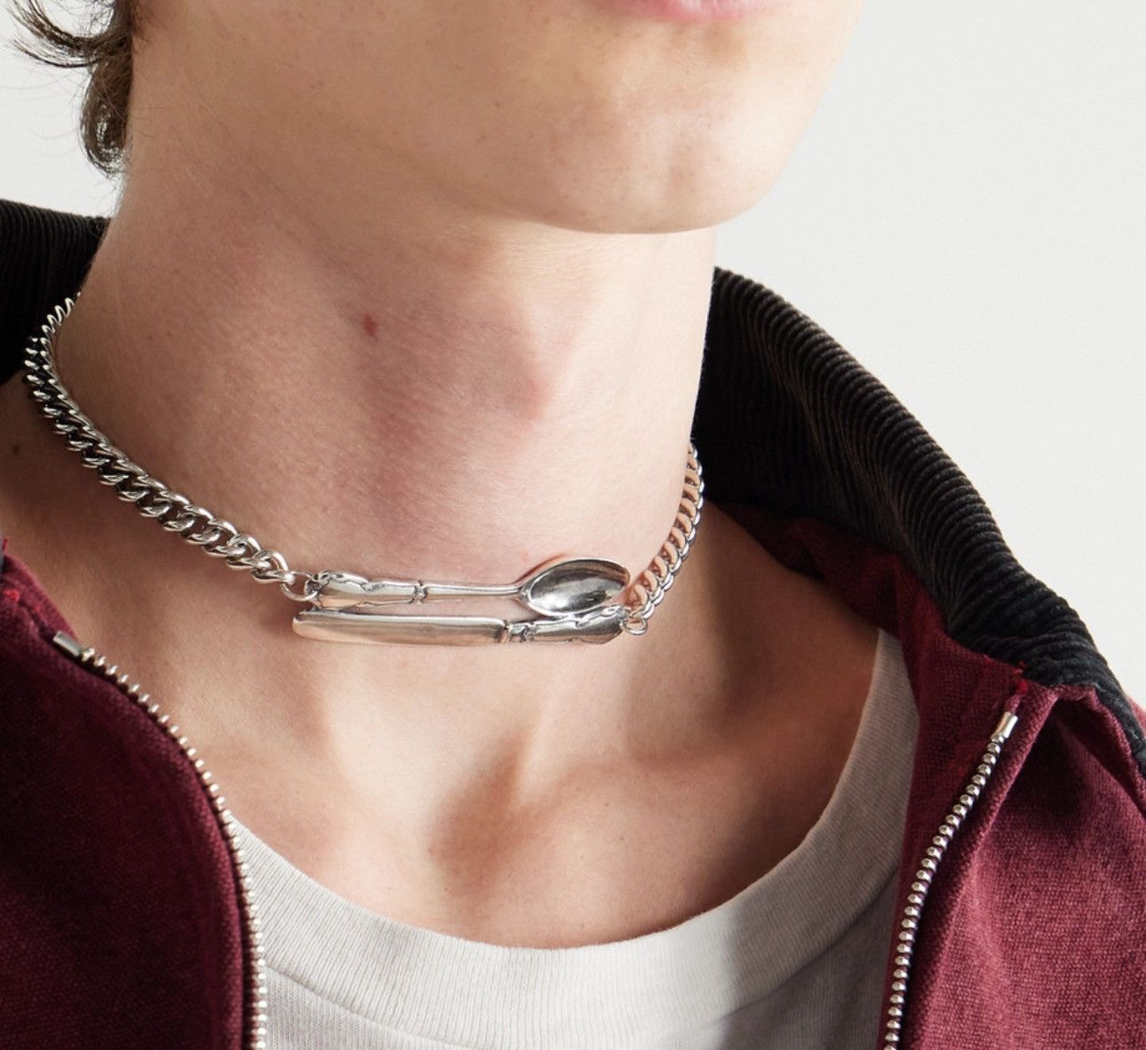 Enfants Riches Deprimes SPOON AND KNIFE SILVER NECKLACE Size ONE SIZE - 2 Thumbnail