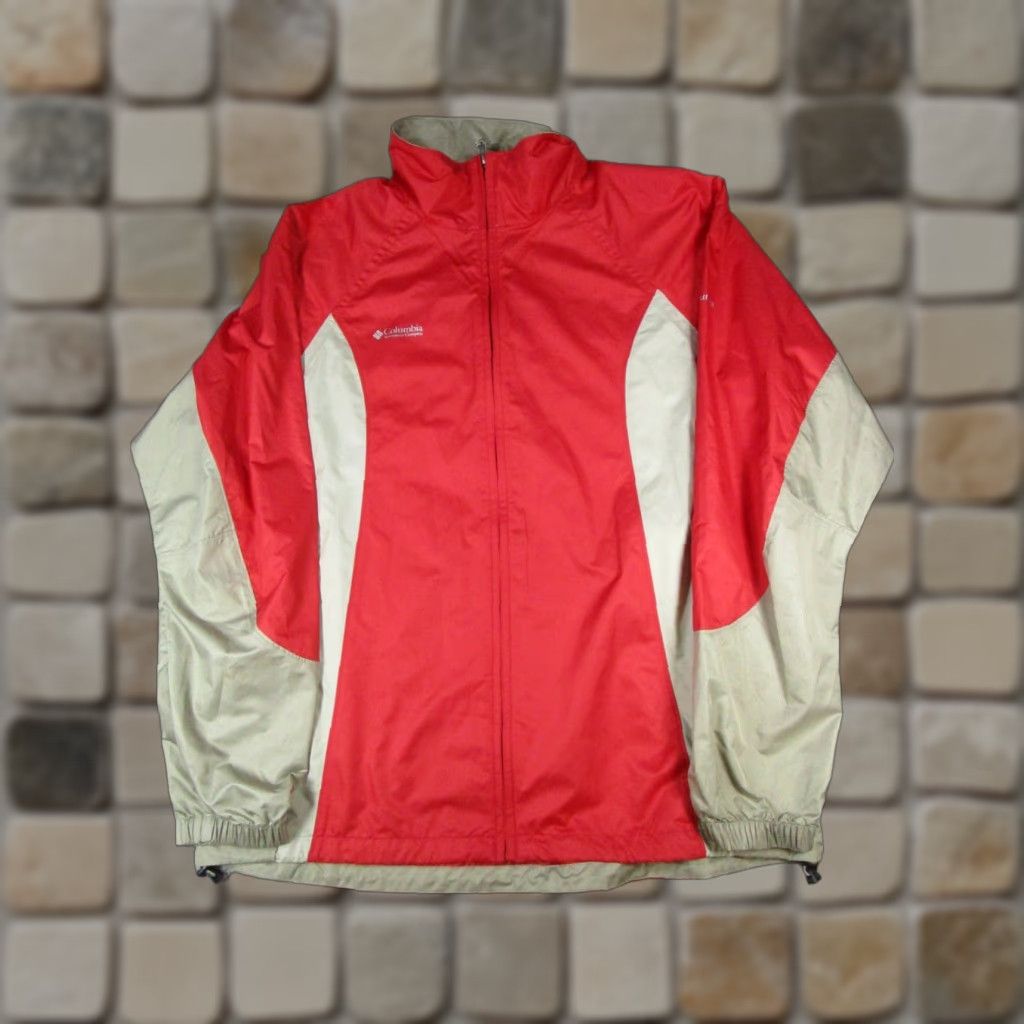 Vintage Columbia Jacket Mens Large Red Windbreaker Full Zip - Regular Fit, Polyester Shell, Stand-Up Collar, Travel, Casual, Workwear Size US L / EU 52-54 / 3 - 1 Thumbnail