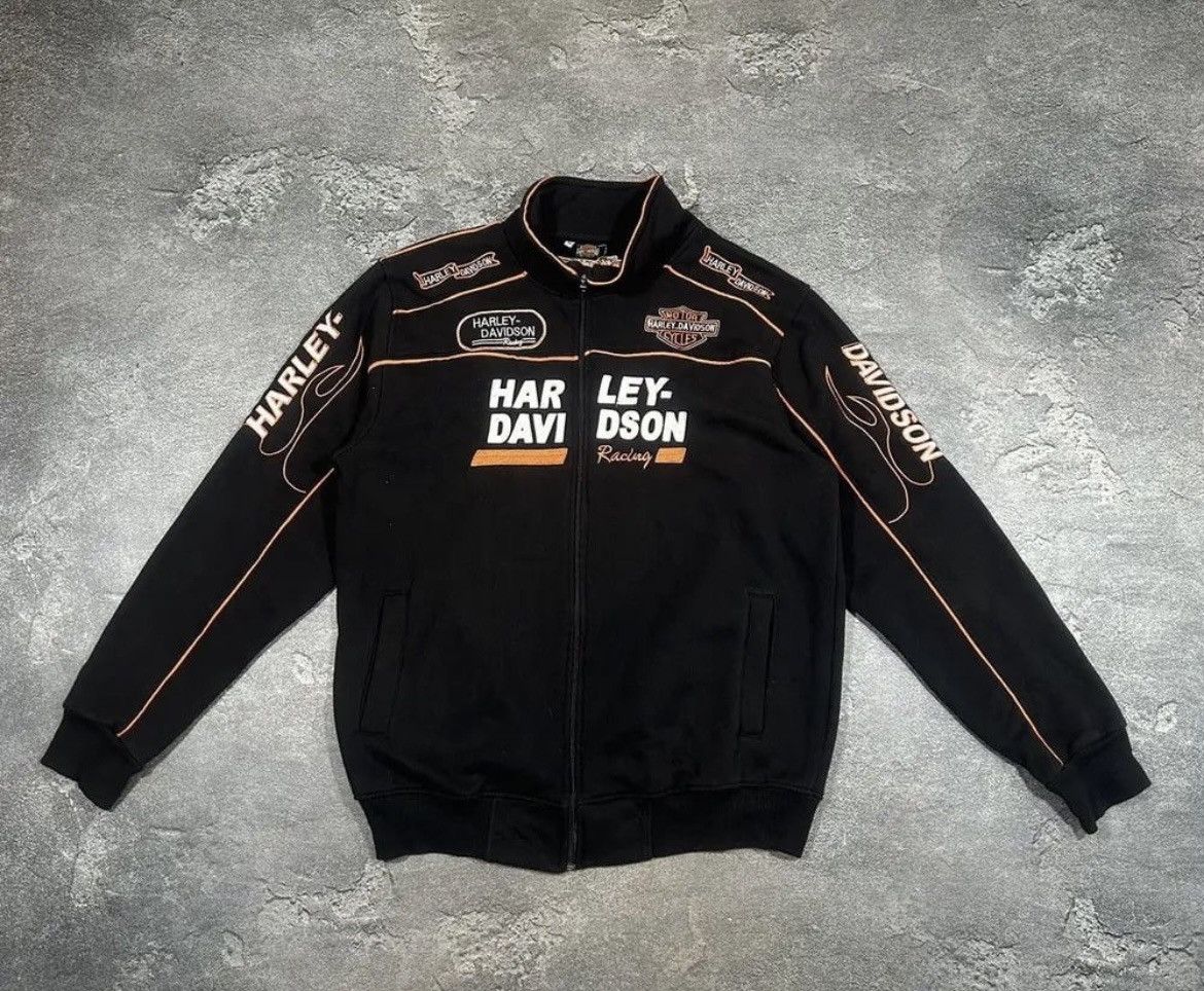 Harley Davidson Vintage Harley Davidson Motorcycle Moto Racing Jacket Y2K Size US XXL / EU 58 / 5 - 1 Thumbnail
