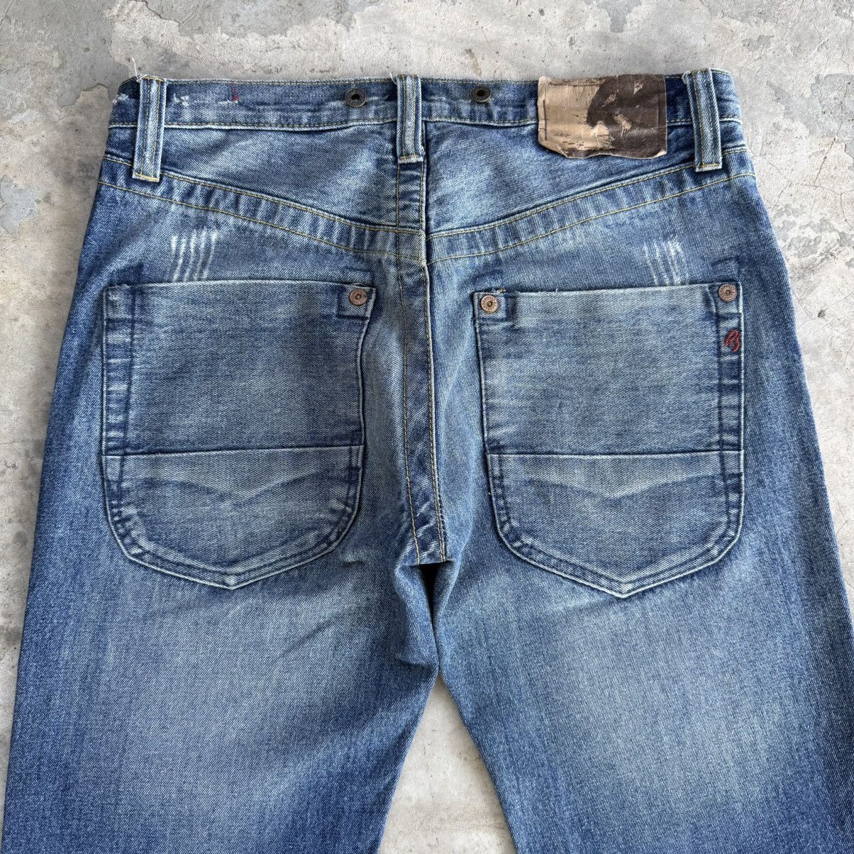 Japanese Brand W32x30 Vintage Snap Red Flare Faded Denim Jean Pants Size US 33 - 10 Thumbnail