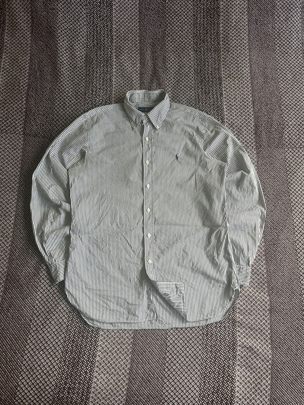 Polo Ralph Lauren Polo Ralph Lauren Striped Solid Style Shirt Button Up Size M Size US M / EU 48-50 / 2 - 1 Thumbnail