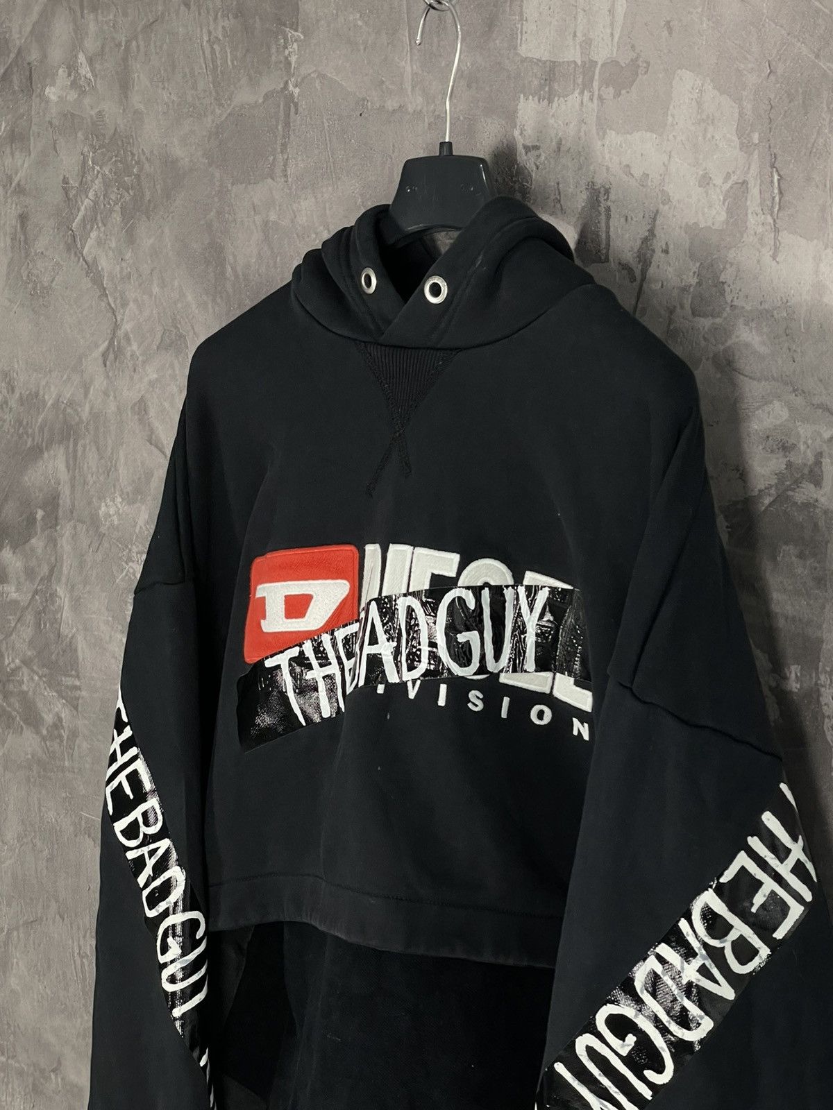 Diesel × Vintage 🔥VINTAGE DIESEL Y2K CROPPED BIG LOGO HOODIE🔥 Size L / US 10 / IT 46 - 7 Thumbnail