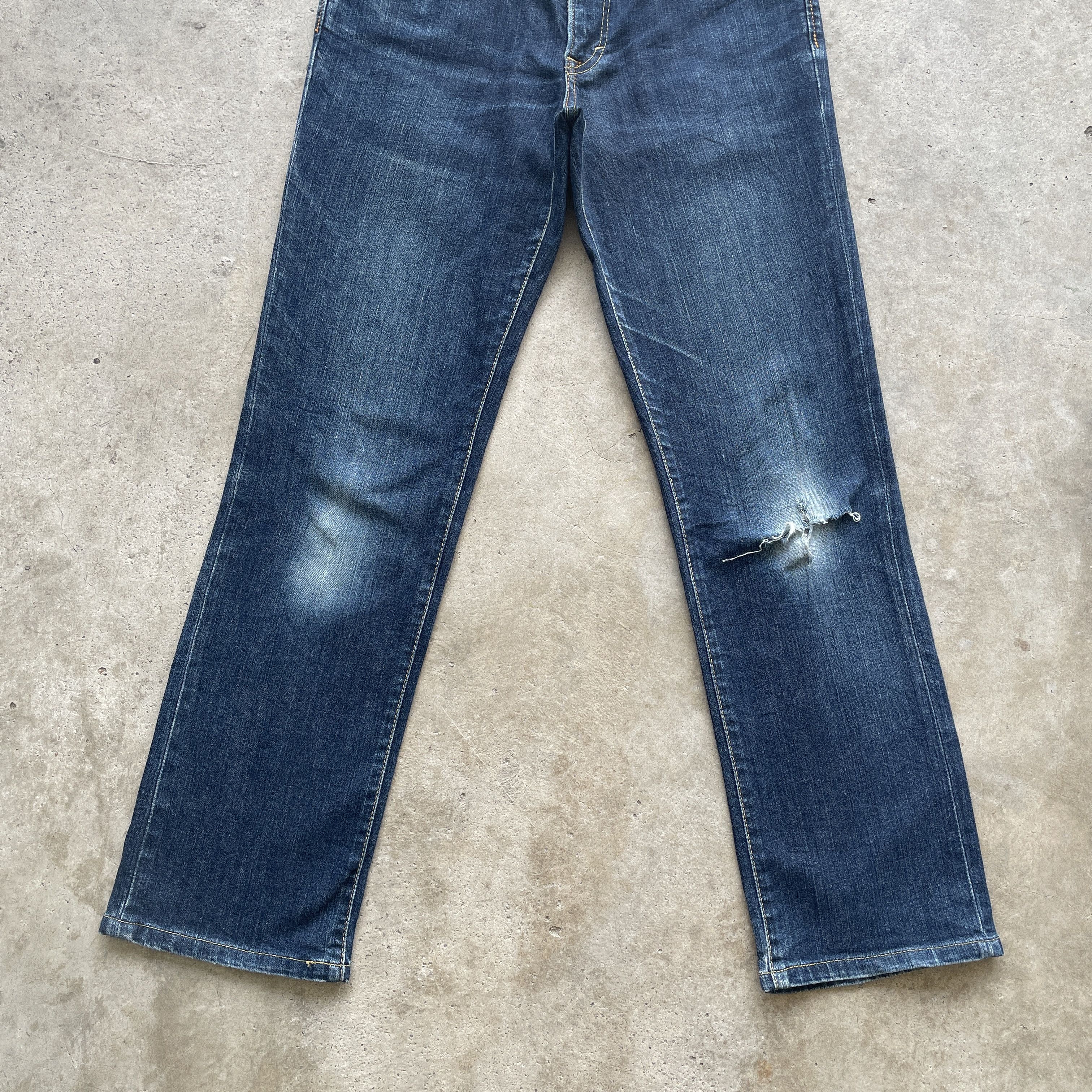 Edwin × Jean VINTAGE EDWIN 503 REGULAR JEANS DISTRESSED FADED DENIM PANTS Size US 30 / EU 46 - 4 Thumbnail