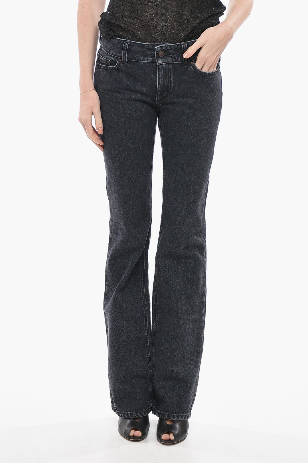 Stella McCartney og1mm0824 Stone Washed Straight Fit Denims in Black Size 29" - 1 Thumbnail