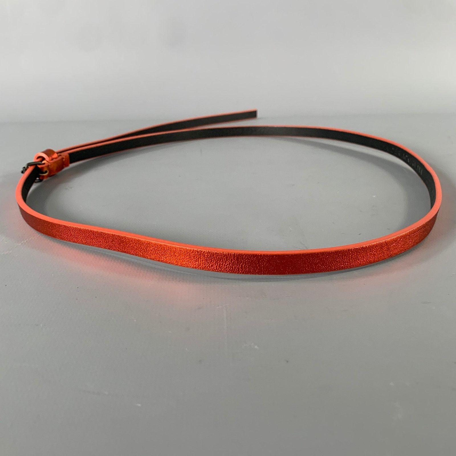 Haider Ackermann HAIDER ACKERMANN Size S Orange Crackled Leather Belt Size 32 - 4 Thumbnail
