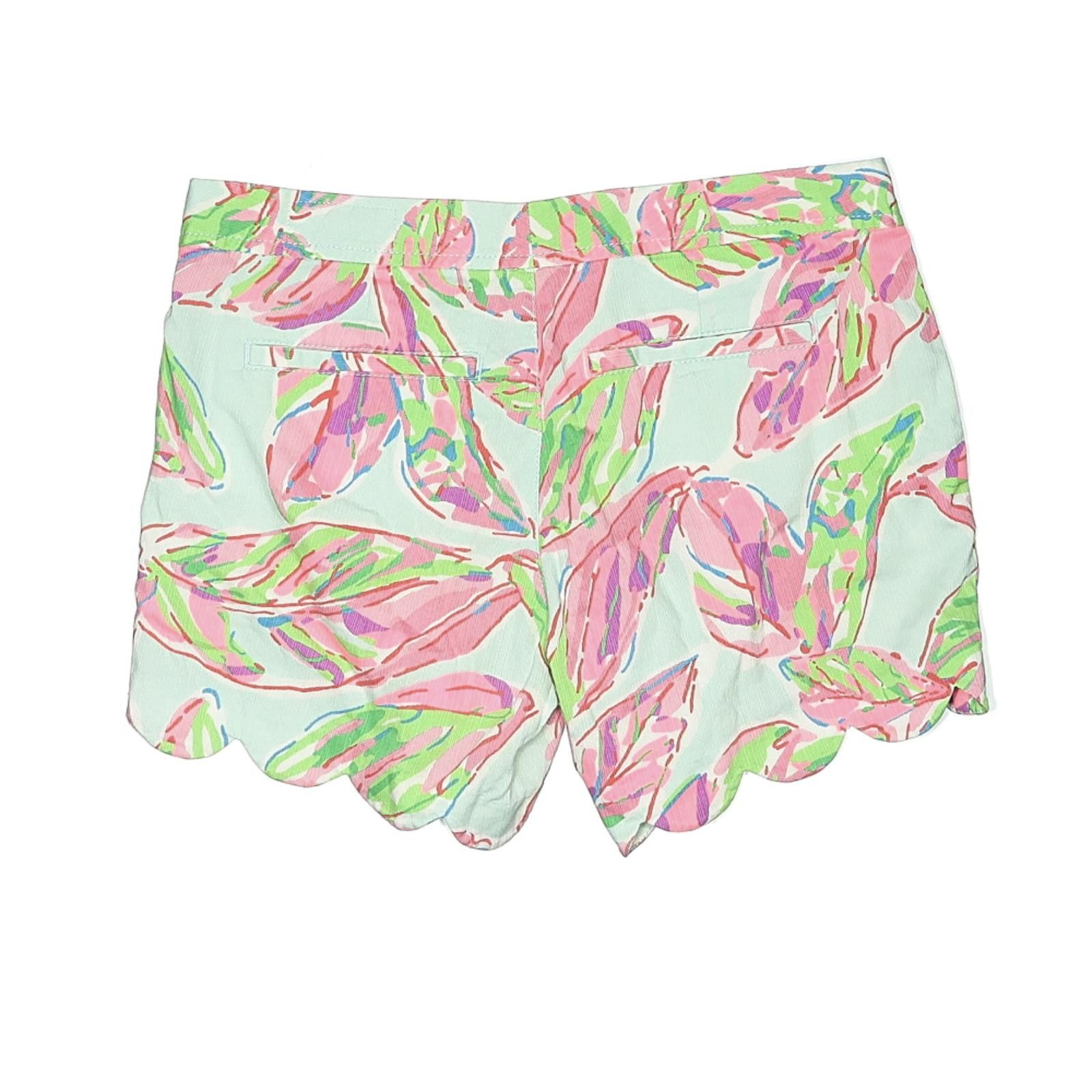 Other Lilly Pulitzer Pink Leaf Printed Cotton Shorts Size 2 Size 26" / US 2 / IT 38 - 2 Thumbnail