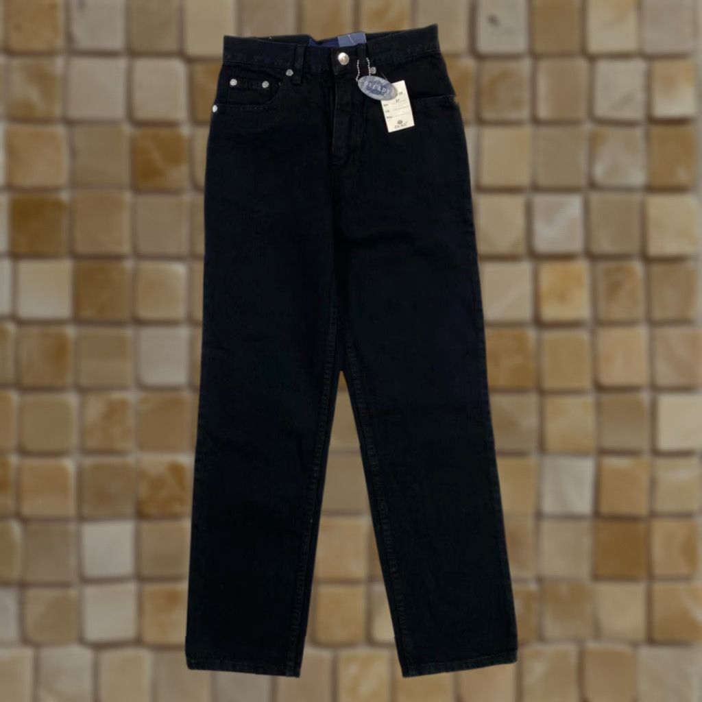 Vintage VINTAGE Duke Jeanswear Black Denim Jeans 27 x 28 Women Straight Regular Zip Fly Button Fastening Deadstock Early 00's Size 27" / US 4 / IT 40 - 1 Thumbnail