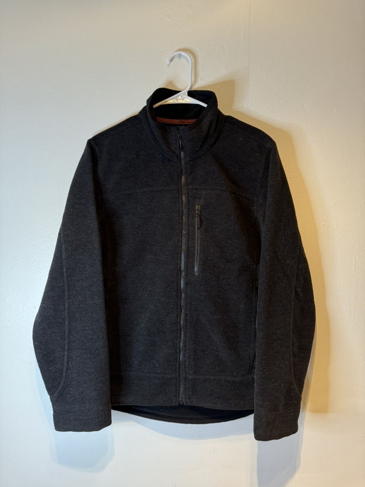 LL Bean Mens Small Soft Shell Wool Blend Full Zip Up Jacket