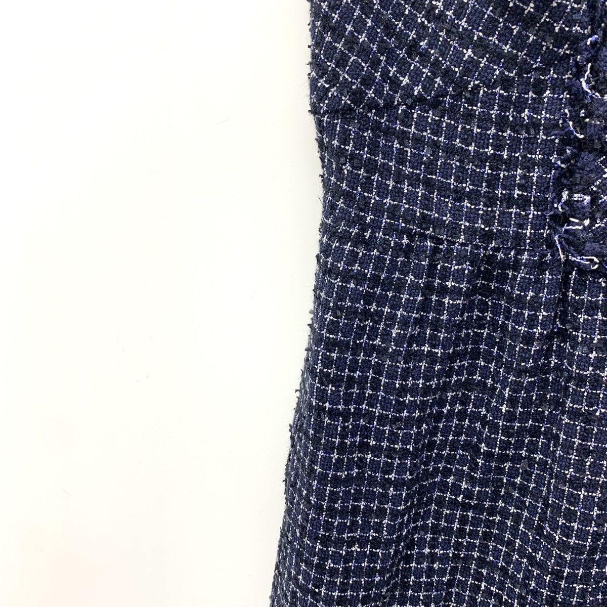 Chanel Chanel Dark Blue Cotton Tweed Woven Cami Dress K26WX Size XXS / US 00 / IT 34 - 4 Thumbnail