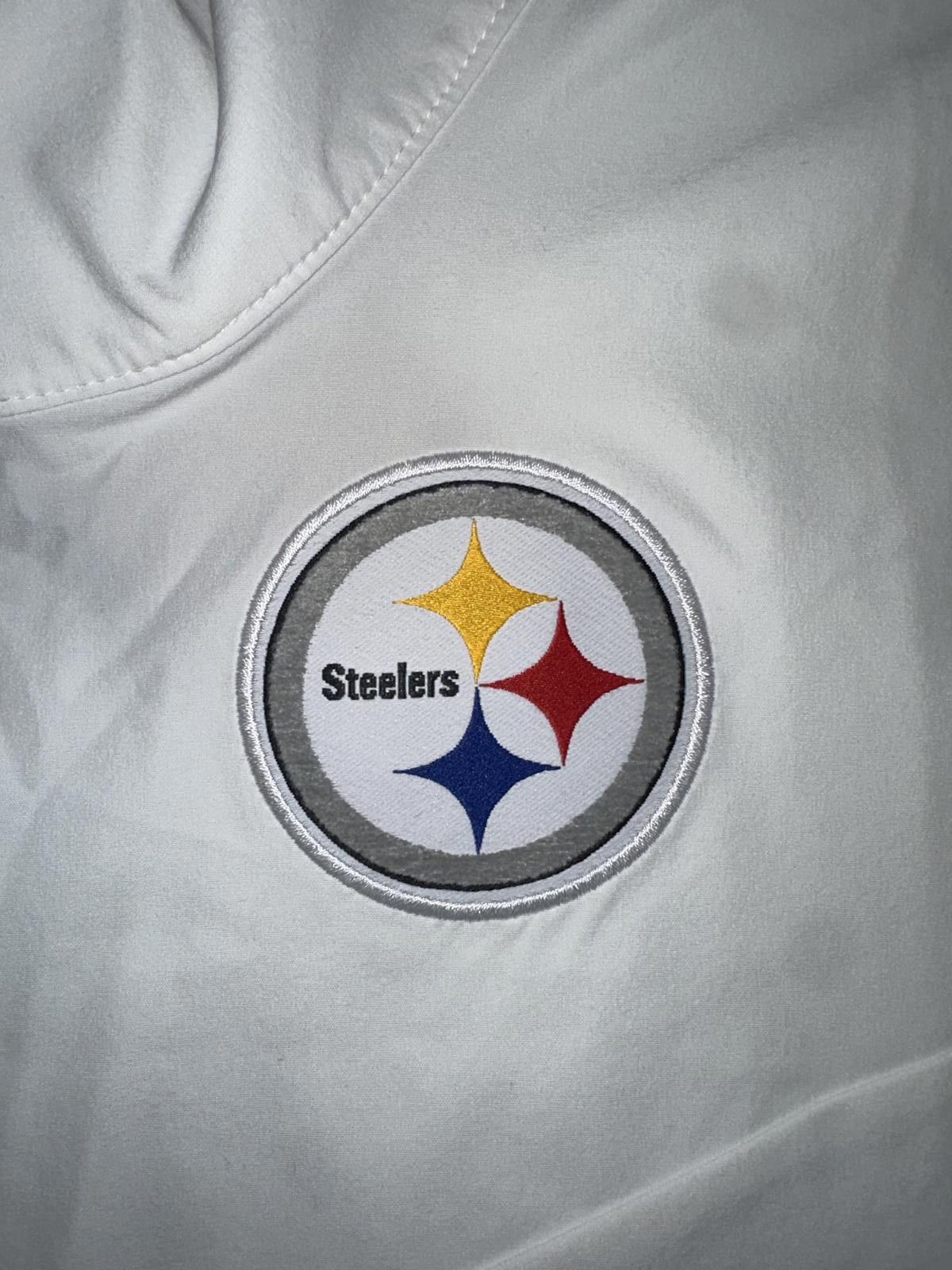 Nike Nike Men's Pittsburgh Steelers Wht Sideline Coaches Chevron Lockup Pullover Top Size US L / EU 52-54 / 3 - 4 Thumbnail
