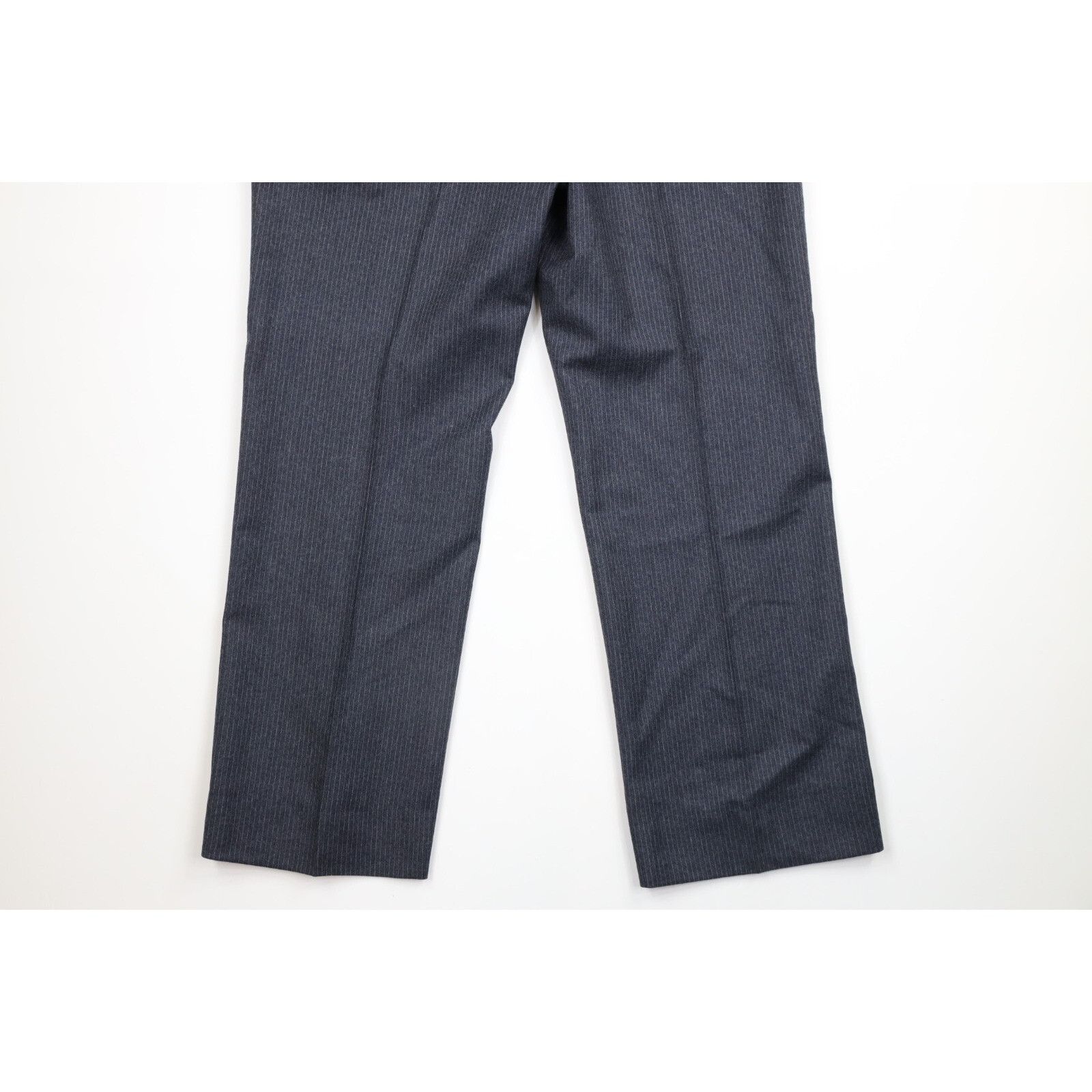 Vintage Vintage 70s Wool Pinstriped 3 Piece Suit Bell Bottoms Size 42R - 22 Thumbnail