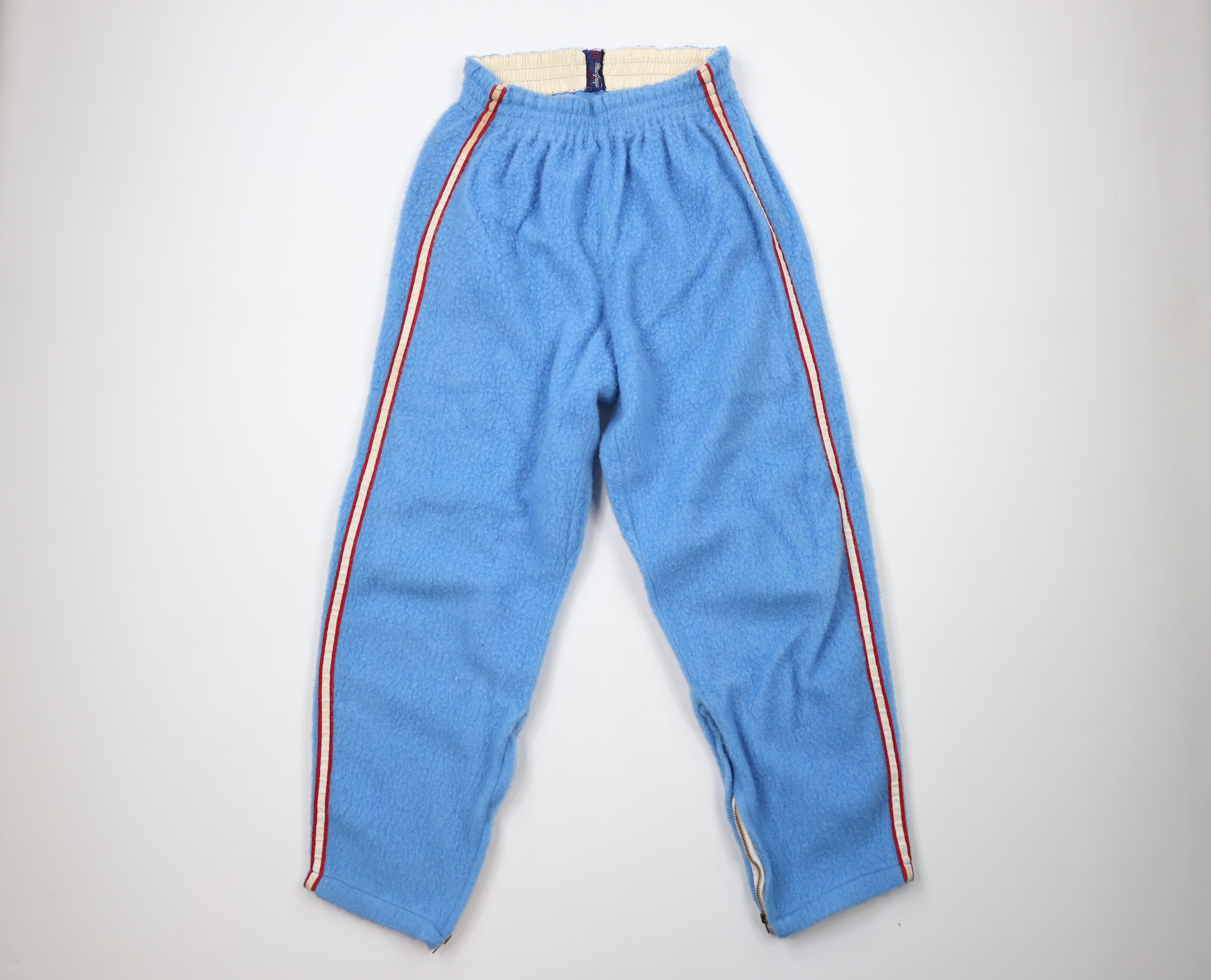 Vintage Vintage 50s MacGregor Striped Fleece Sweatpants Blue USA Size US 34 / EU 50 - 1 Thumbnail