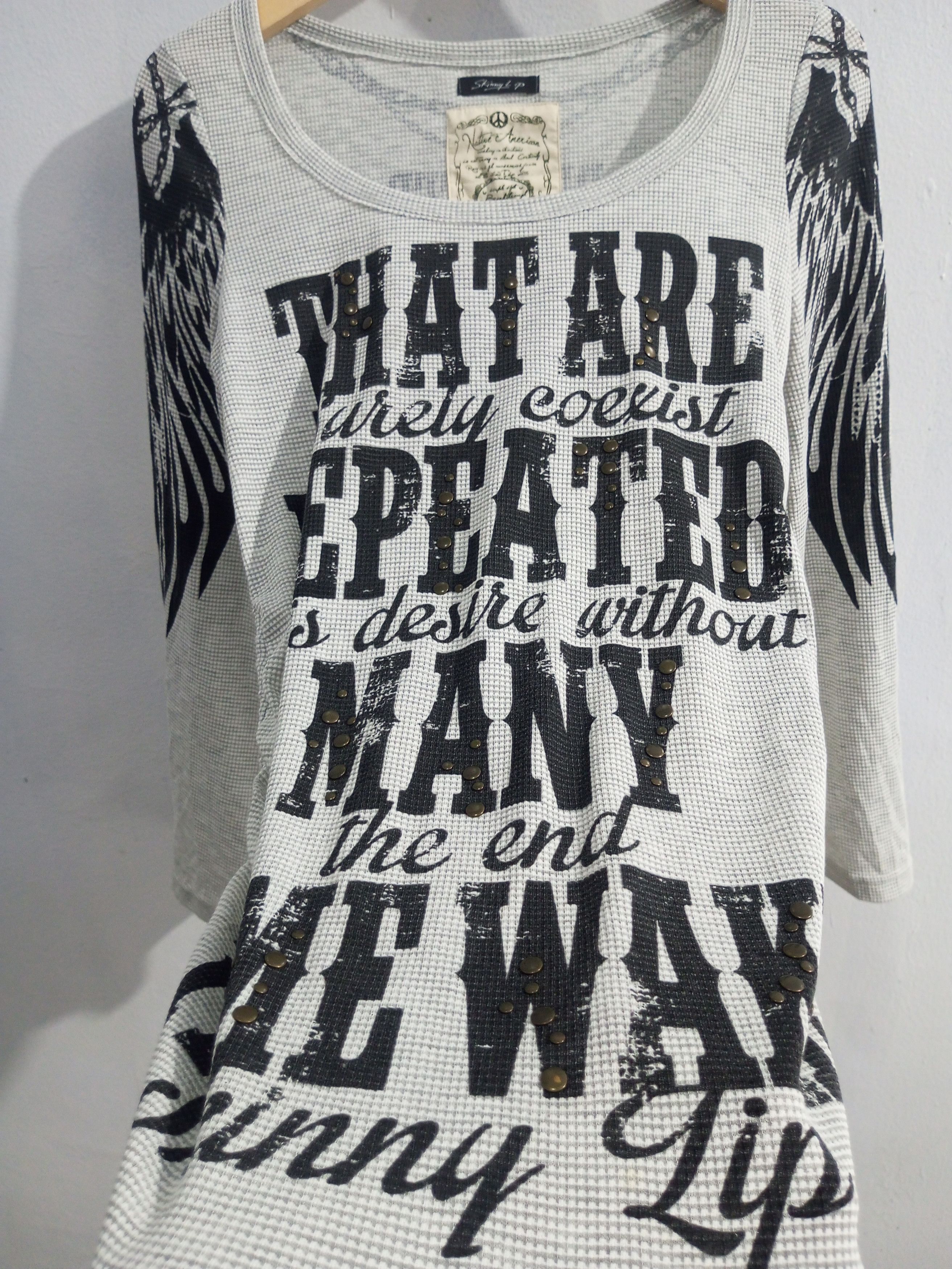 Japanese Brand Vintage native american poem studded long sleeve t shirt Size US S / EU 44-46 / 1 - 7 Thumbnail