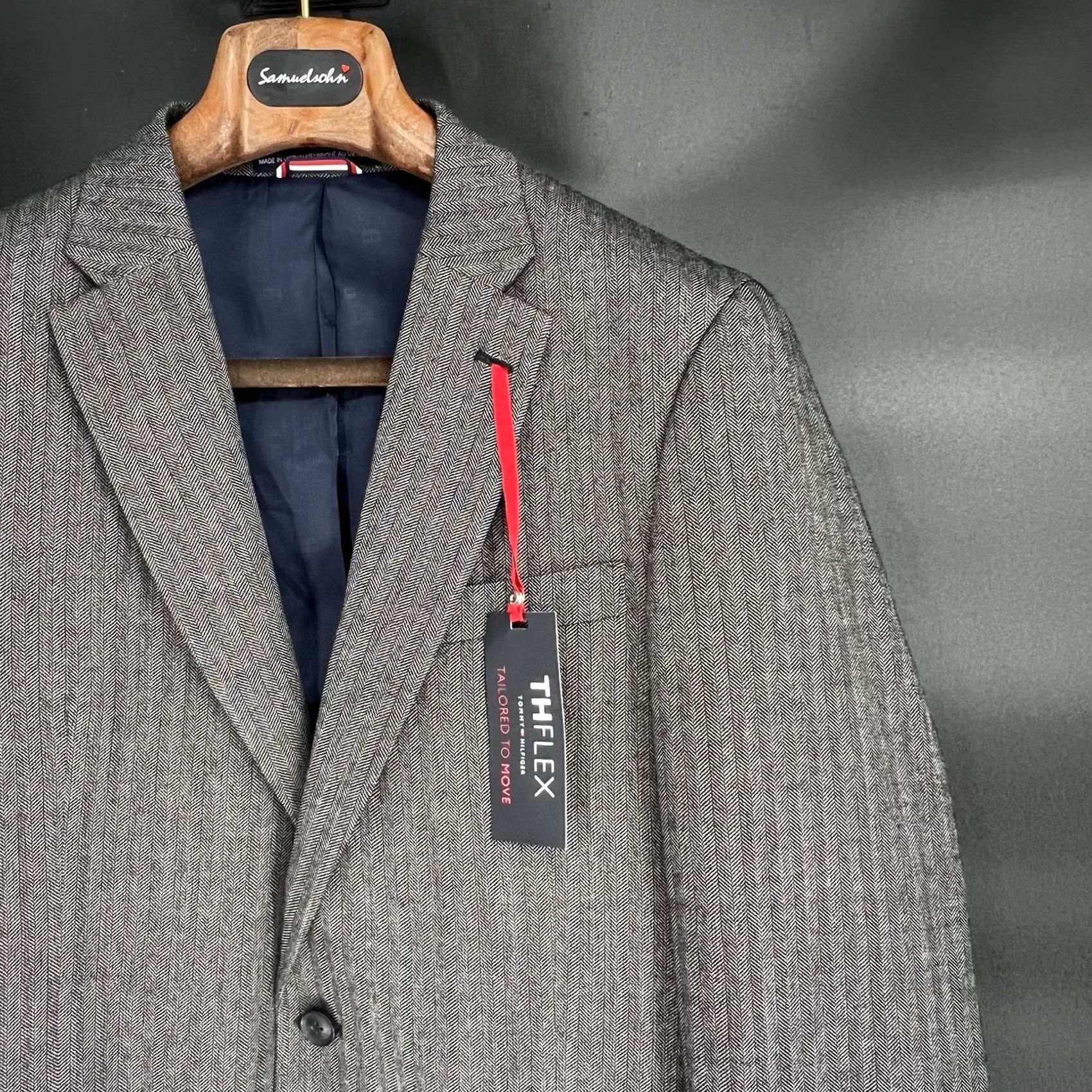 Tommy Hilfiger Tommy Hilfiger Mens TH Flex Modern Fit Solid Weave Sport Coat Gray 40L Size US XXS / EU 40 - 4 Thumbnail