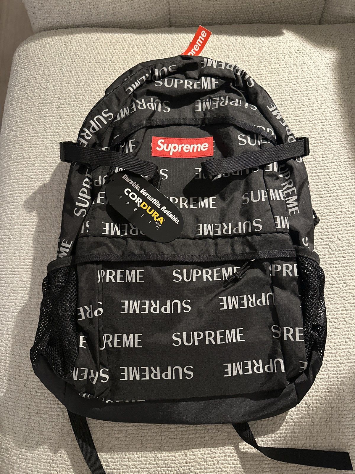 Supreme FW16 Supreme 3M Reflective Repeat Backpack Black Size ONE SIZE - 4 Thumbnail