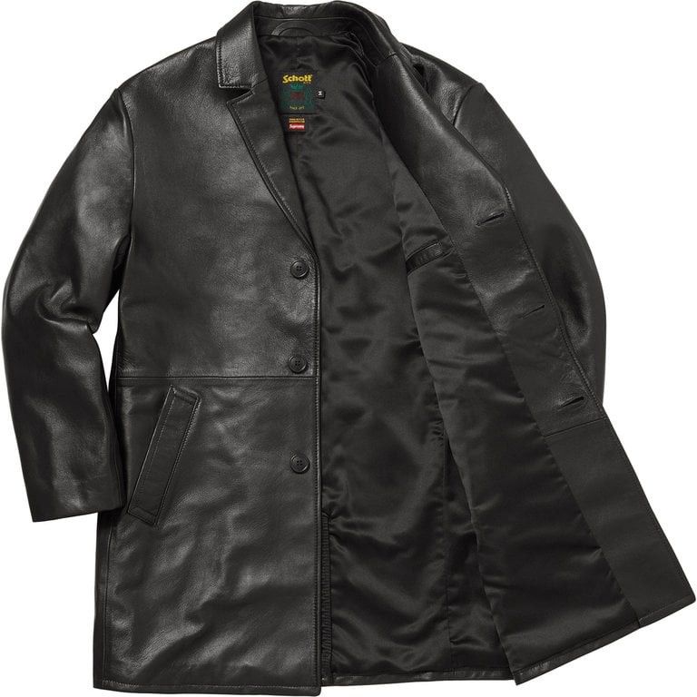 Schott × Supreme Supreme x Schott Leather Overcoat Black XL 26SS Made in USA Size US XL / EU 56 / 4 - 2 Thumbnail