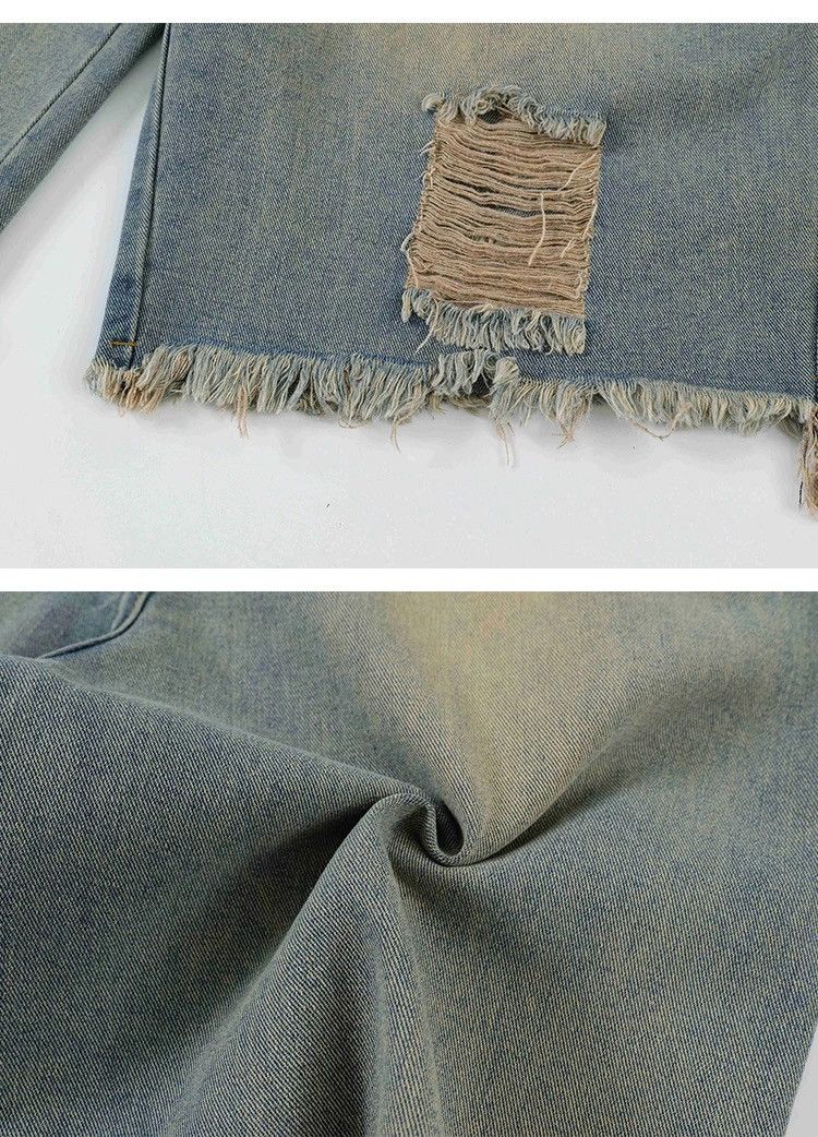 Designer × Japanese Brand Street Jorts Washed Dirty Hole Short Jeans y2k Size US 34 / EU 50 - 6 Thumbnail