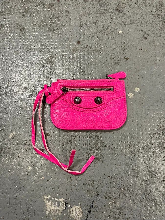 Balenciaga Balenciaga City Pink Cracked Leather Wallet Size ONE SIZE - 1 Thumbnail