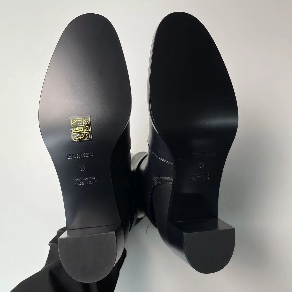 Hermes HERMÈS Leather Mid-Calf Boots Black 37 New Size US 6.5 / IT 36.5 - 3 Thumbnail