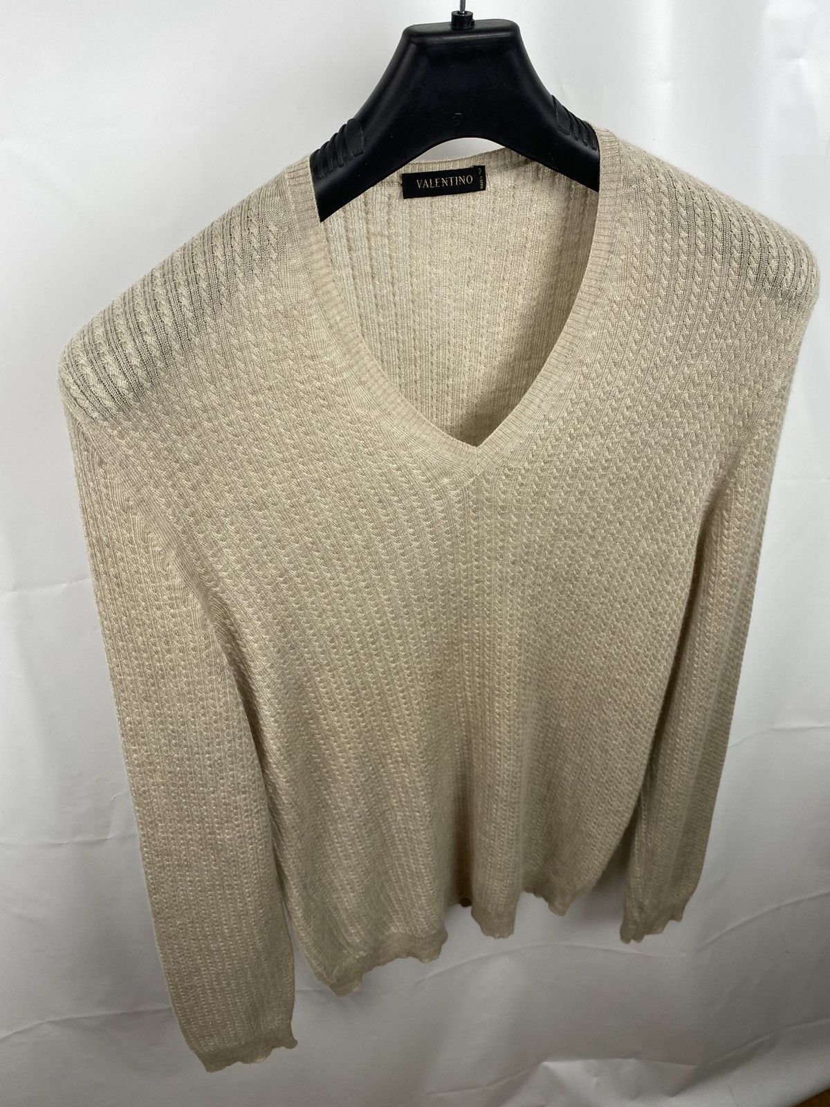 Valentino Valentino Men Pullover V-Neck Cashmere Lightweight Knit XL Size US XL / EU 56 / 4 - 6 Thumbnail