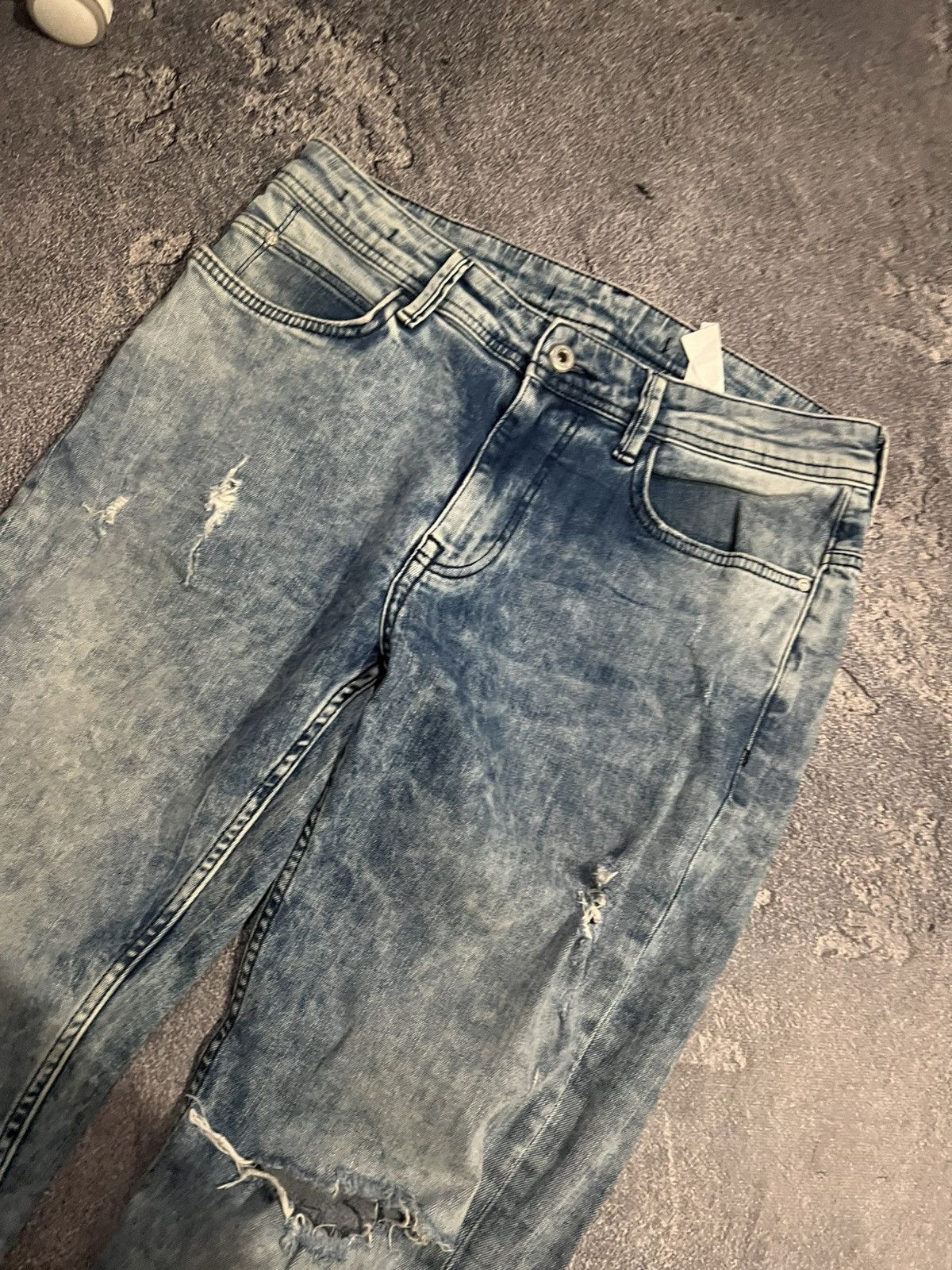 Japanese Brand Slim Relaxed Skinny Shredded Jean Glamour Number Nine Style Size US 31 - 2 Thumbnail